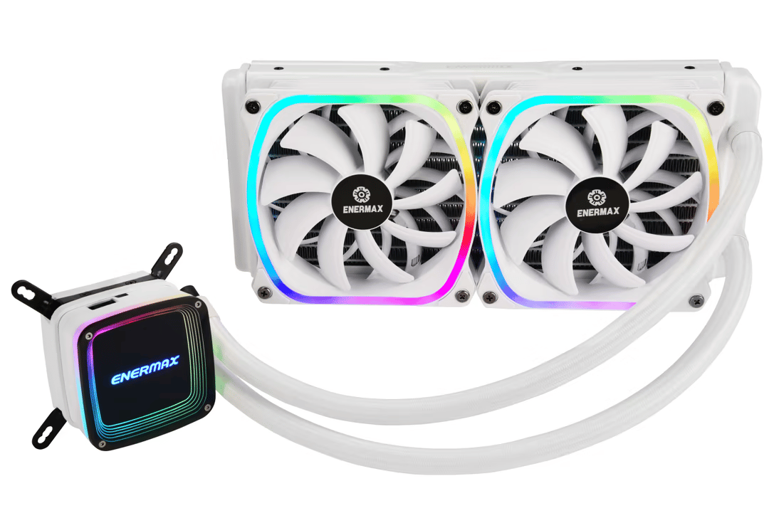 Enermax AQUAFUSION 240mm ARGB All-in-One CPU Liquid Cooler - White + LGA 1700 Bracket