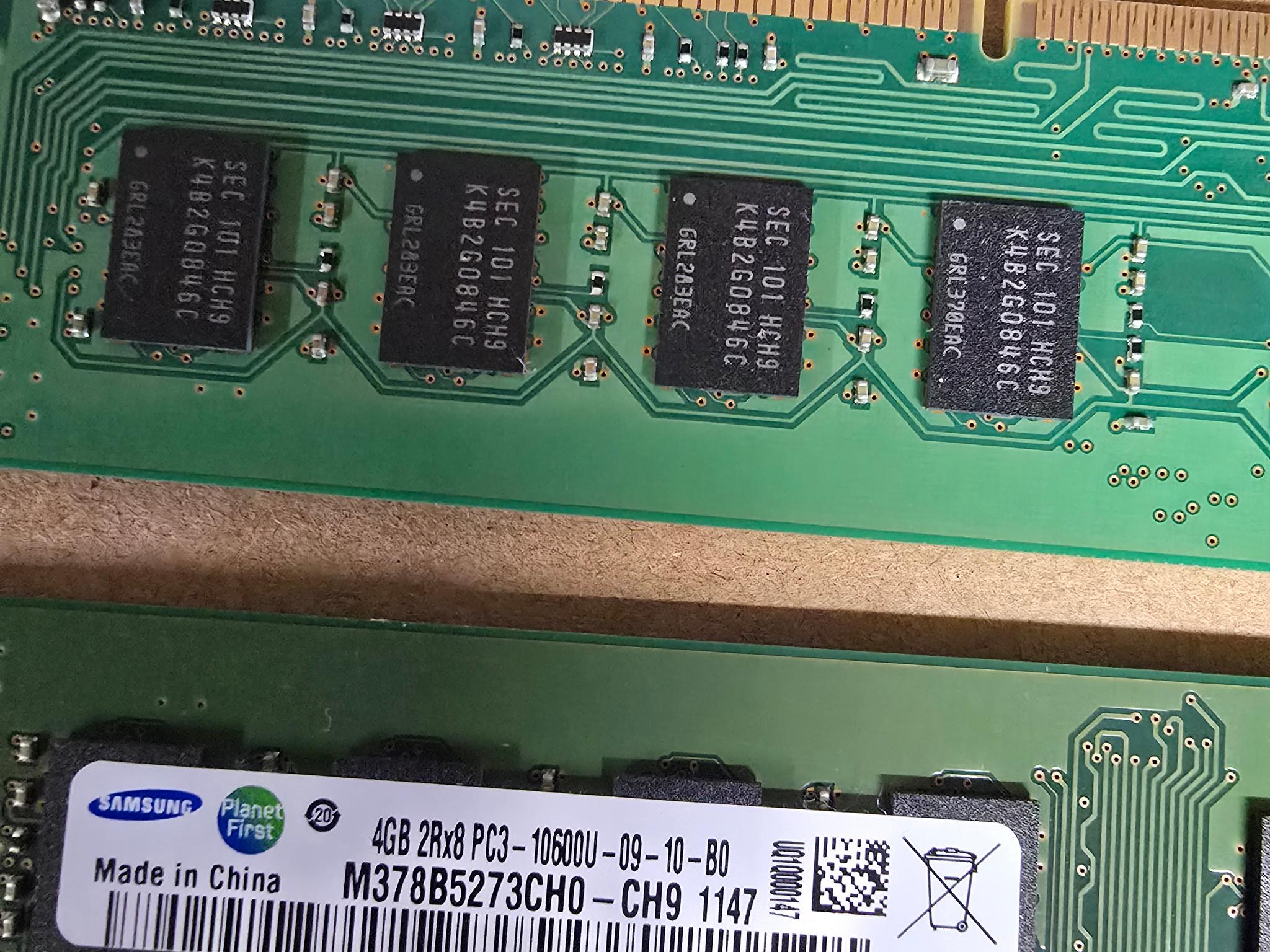 Samsung 8GB, 2X 4GB 2Rx8 M378B5273CH0-CH9 DDR3-1333 UDIMM PC3-10600 NON-ECC