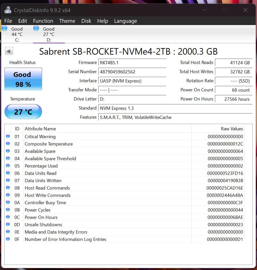 Sabrent Rocket NVMe 4.0 2TB SSD