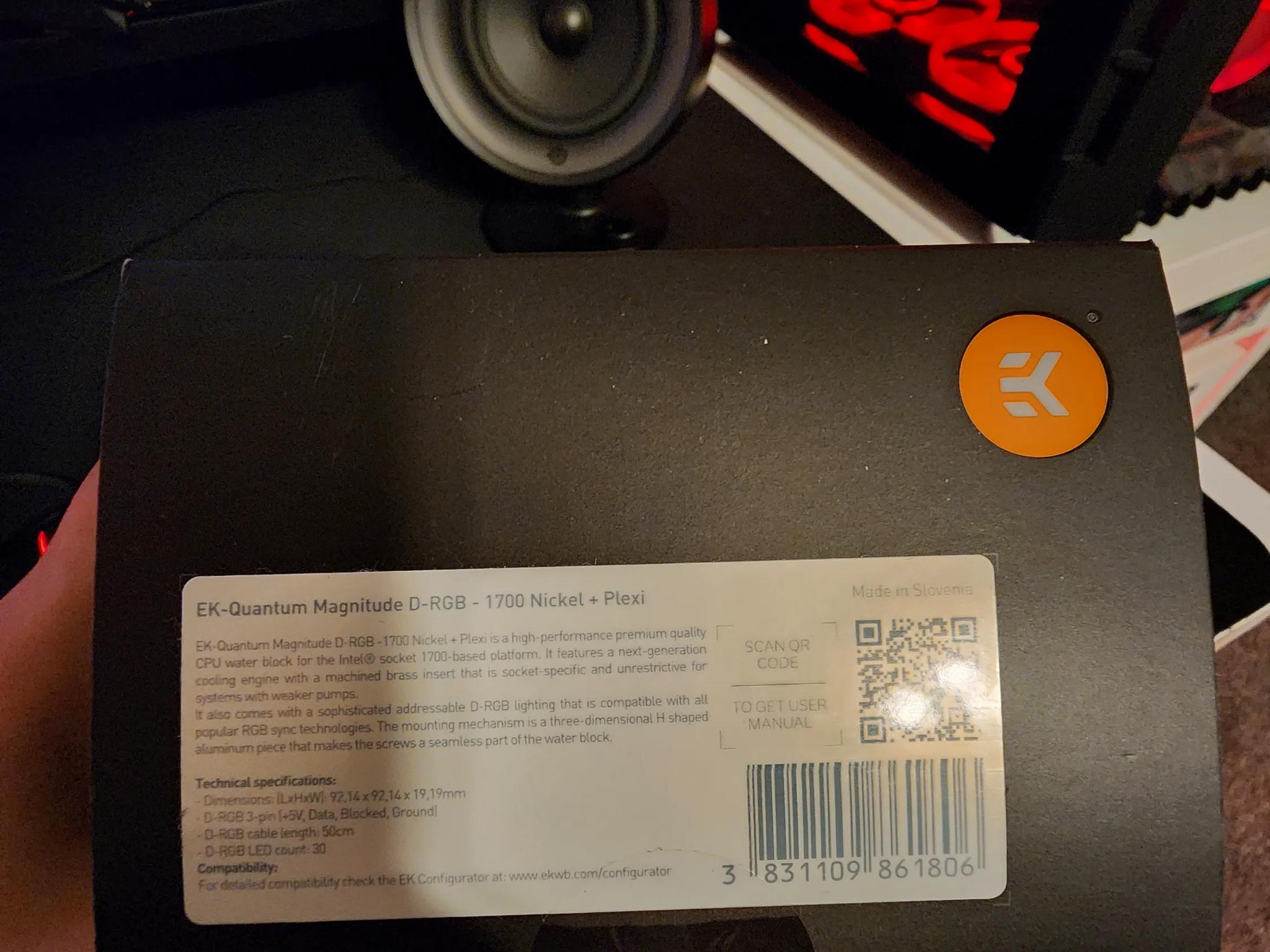 Sealed EK Quantum Magnitude Water Block (LGA1700 intel processors)