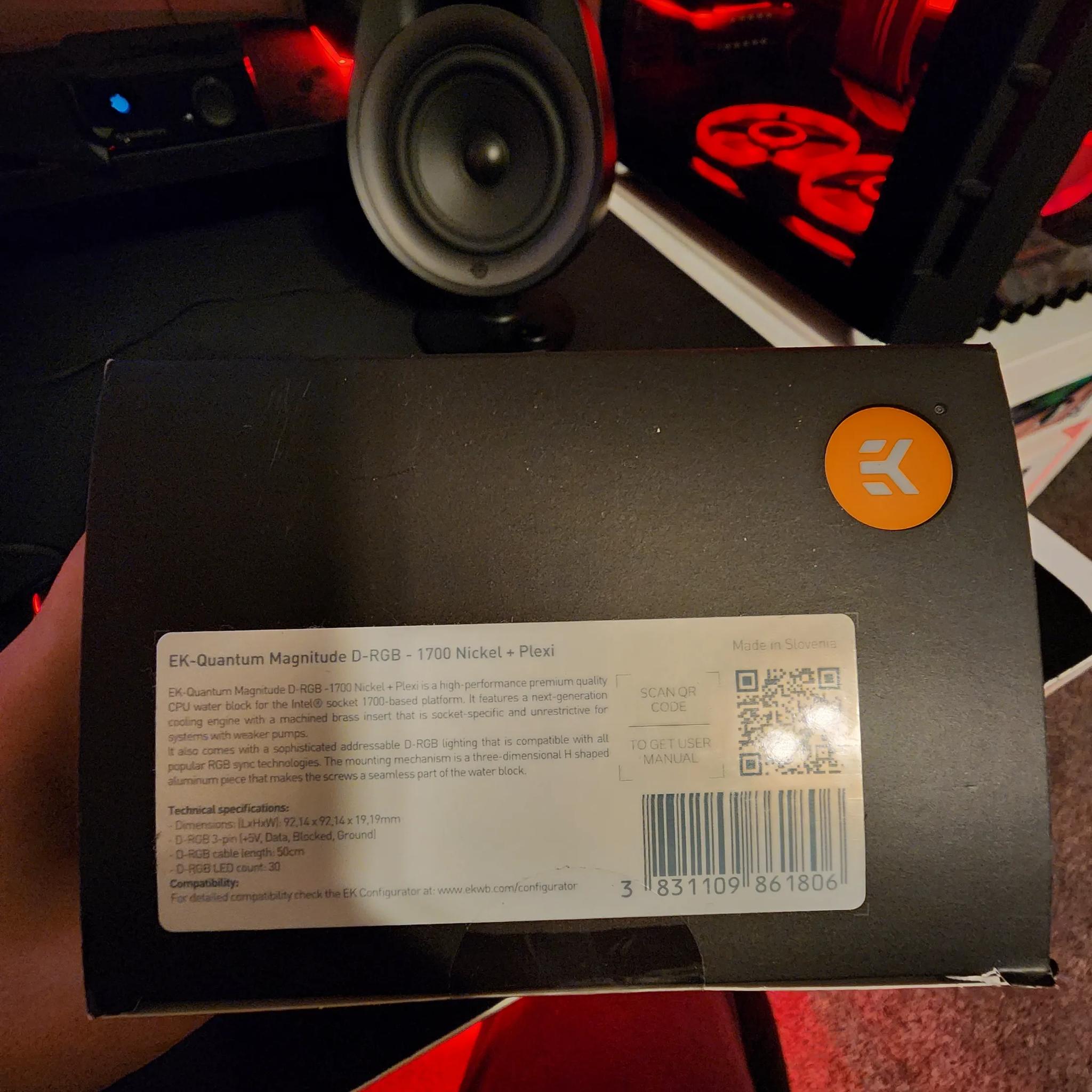 Sealed EK Quantum Magnitude Water Block (LGA1700 intel processors)