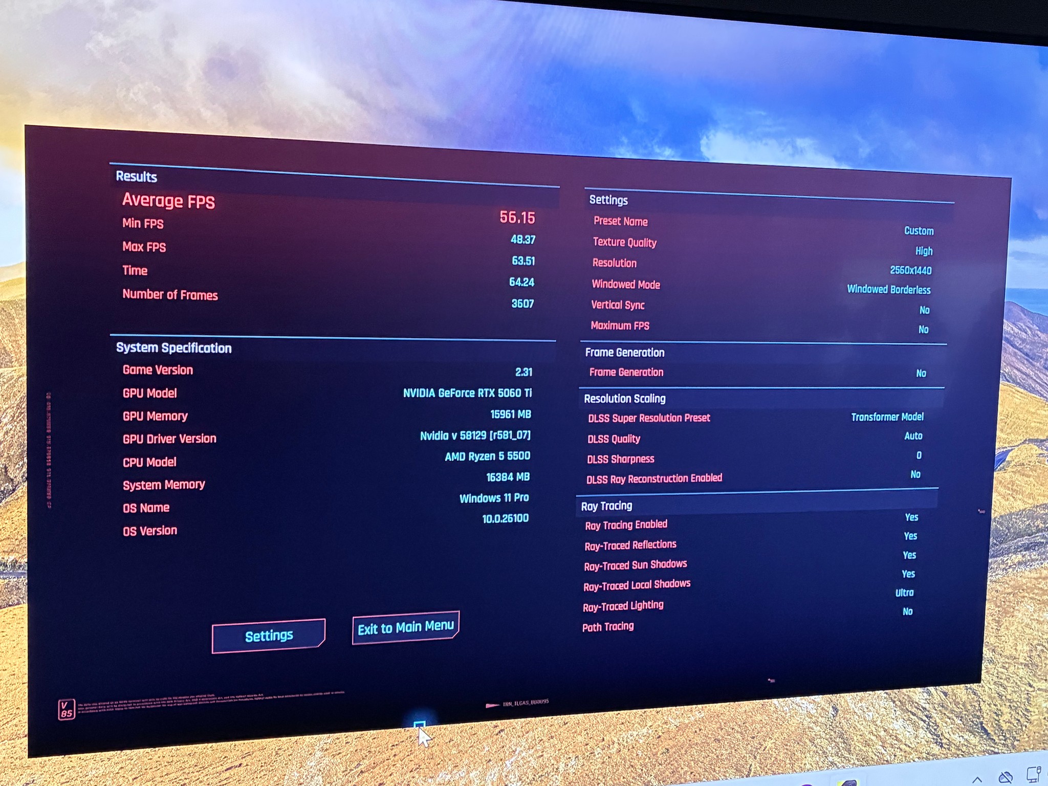 Ryzen 5 5500 + RTX 5060 Ti 16GB Gaming PC