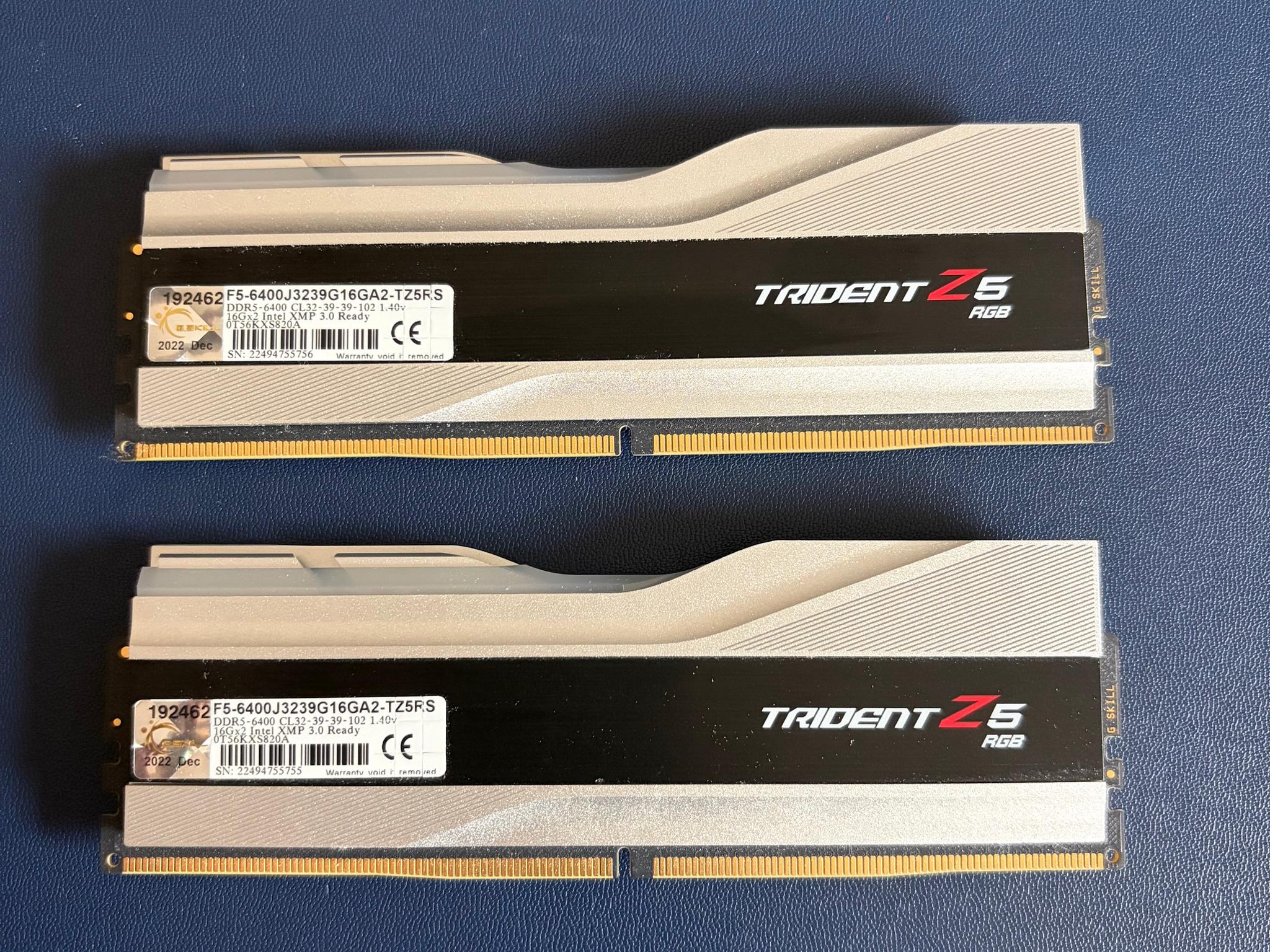 32GB (2 x 16GB) Trident Z5 RGB 6400mhz DDR5