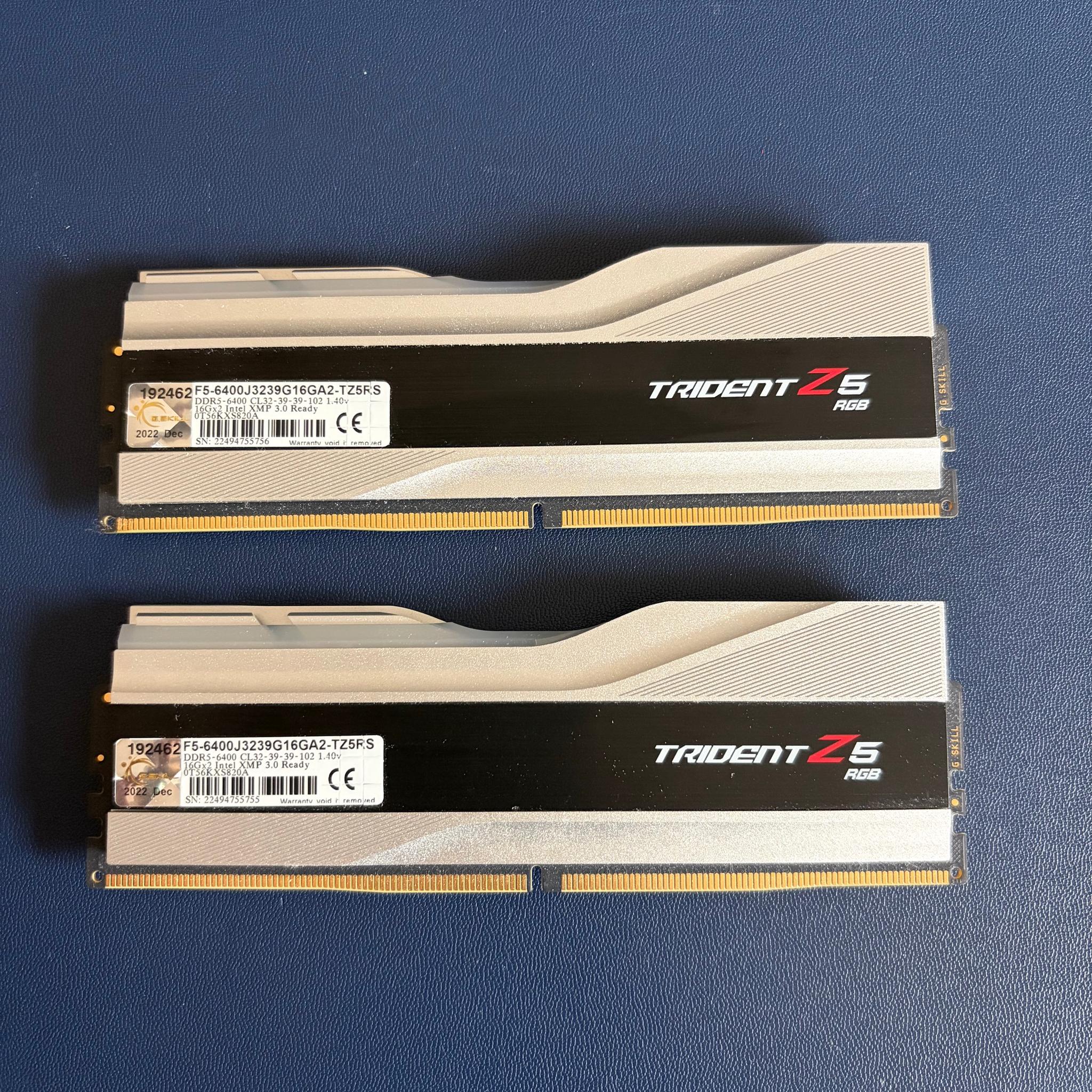 32GB (2 x 16GB) Trident Z5 RGB 6400mhz DDR5