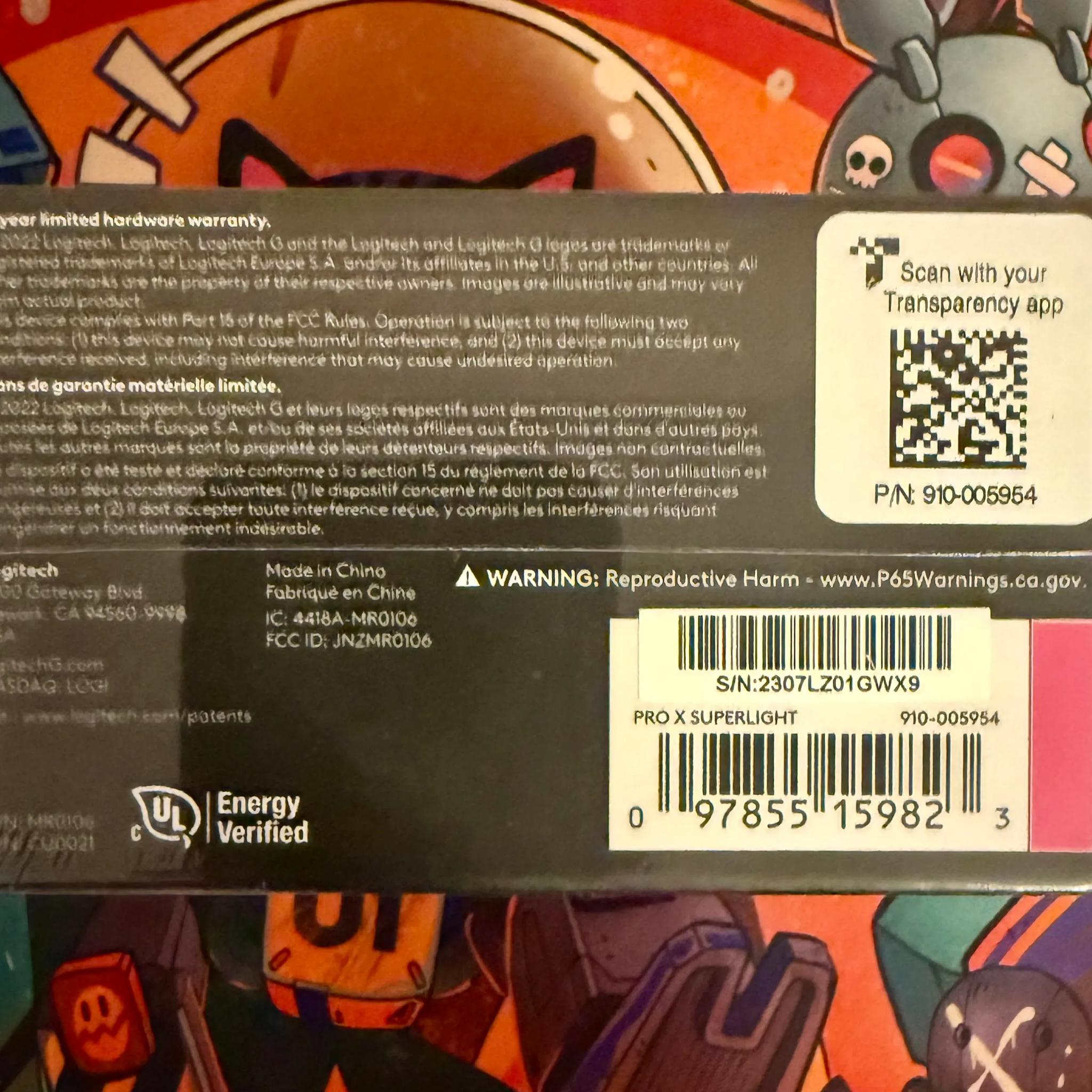 BNIB Logitech G PRO X SUPERLIGHT Wireless Gaming Mouse