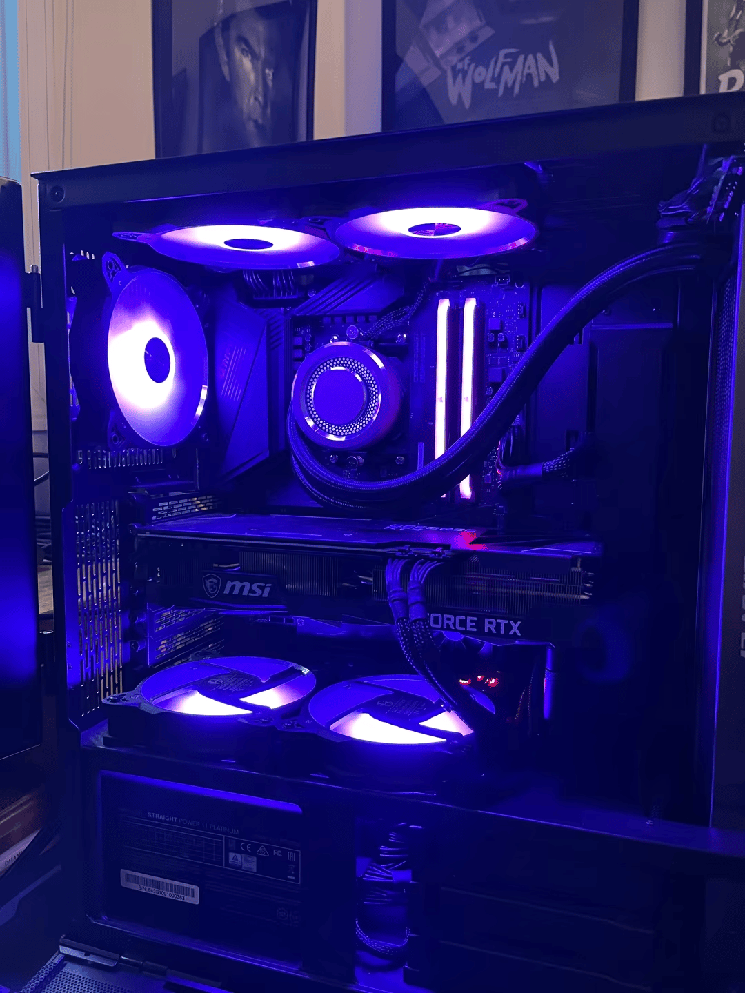 R9 5900x; MSI RTX 3070Ti; 32G 3600Mhz RAM; AIO cooled; MSI Unify x570; 850W Platinum PSU