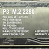Crucial P3 500 GB NVME SSD (100% Health)