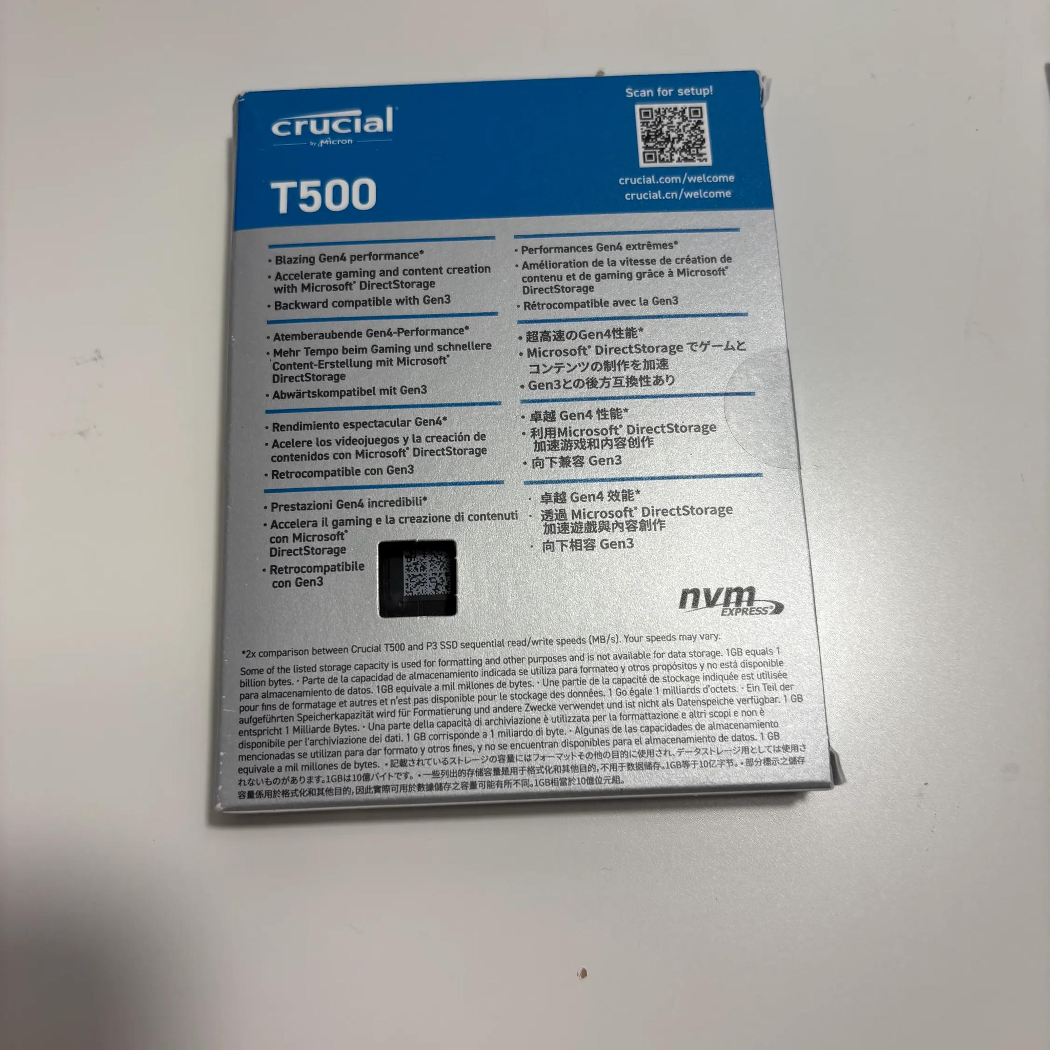 Crucial T500 2TB SSD - M.2 NVME SSD - Gen 4.0x4