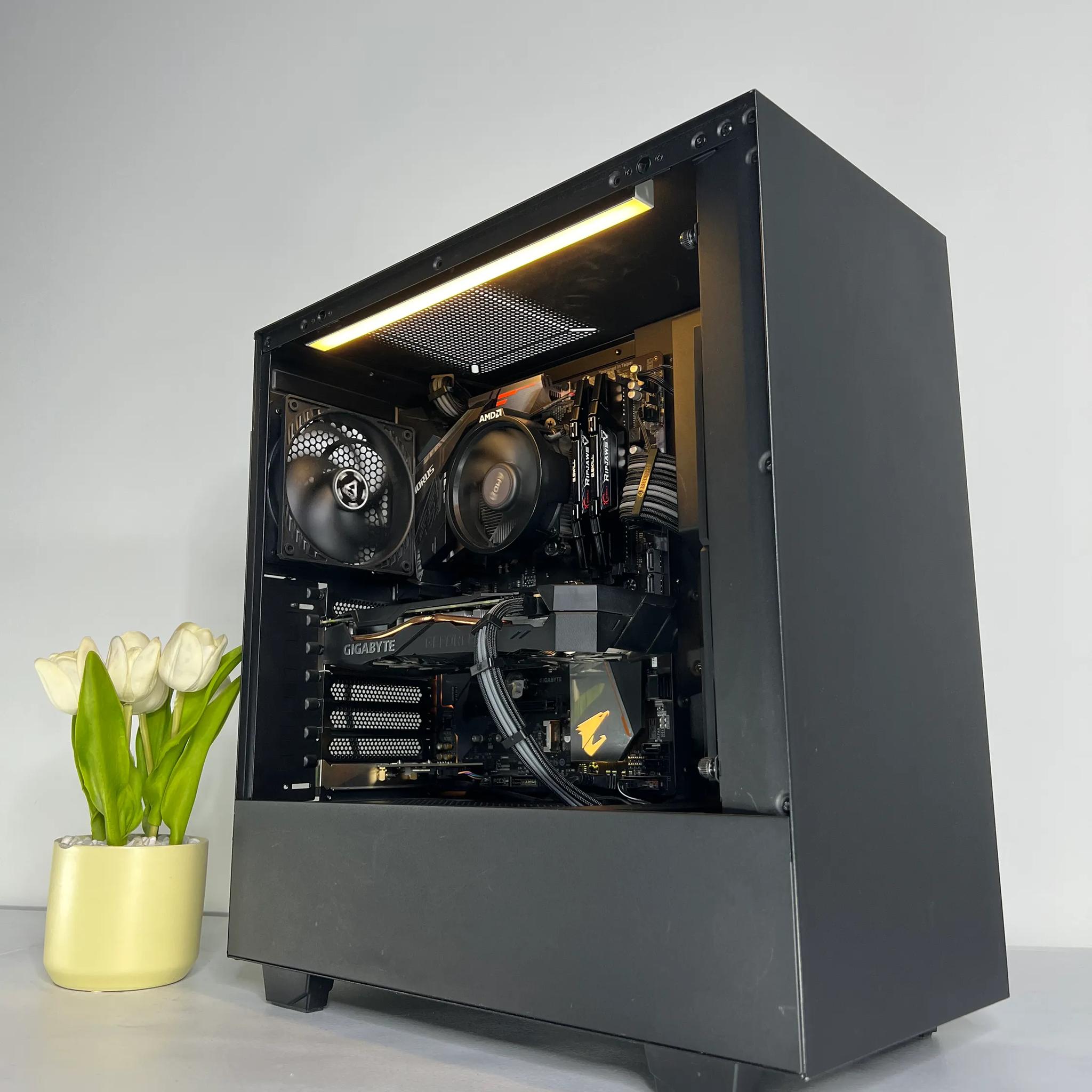 🖤Ryzen 5 2600 | GTX 1660ti 6GB ⬛| 16GB Ram | 1TB NVME SSD 🖤Custom Black PC ⬛
