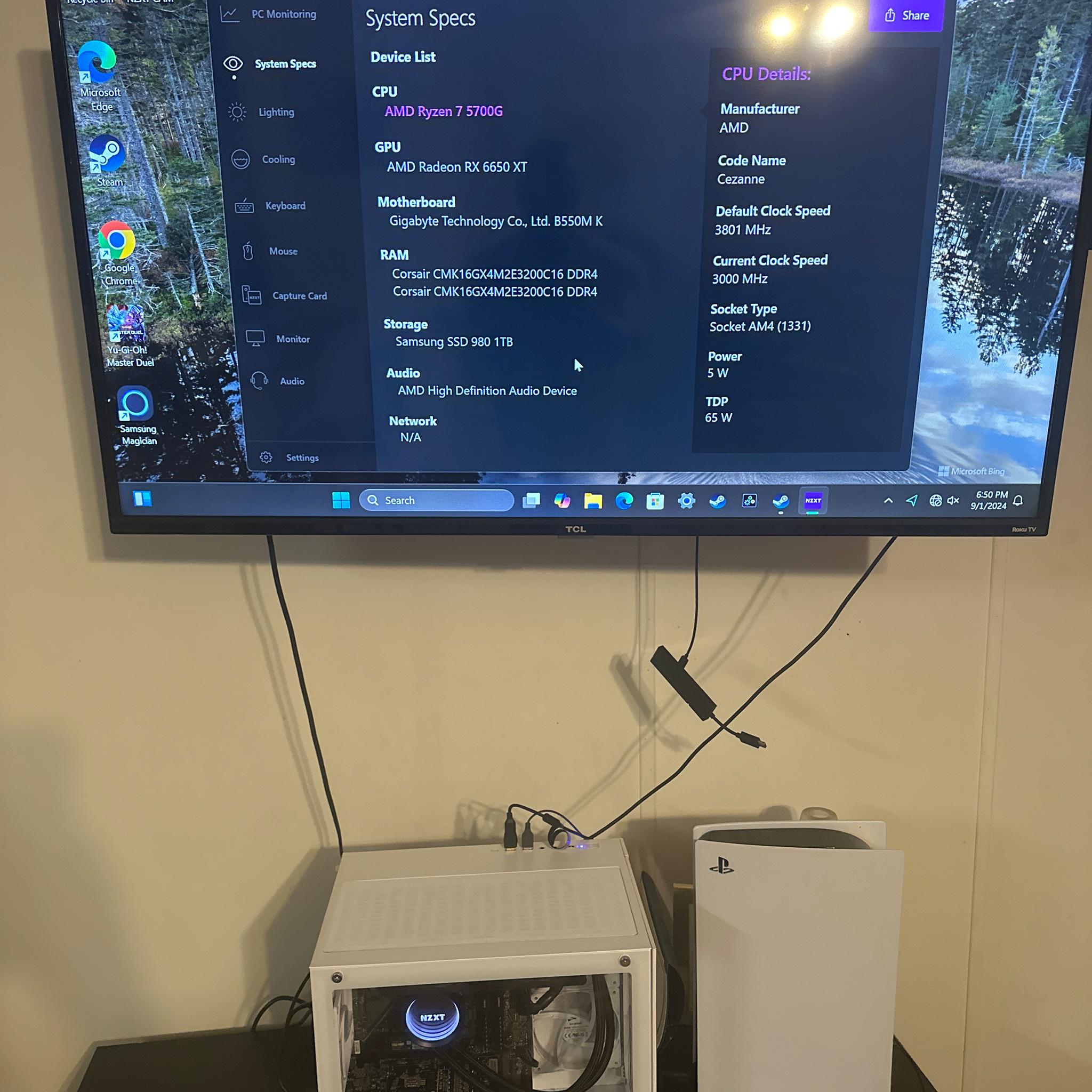 Amd Ryzen 7 5700G Rx 6650xt 1TB nvme ssd windows 11