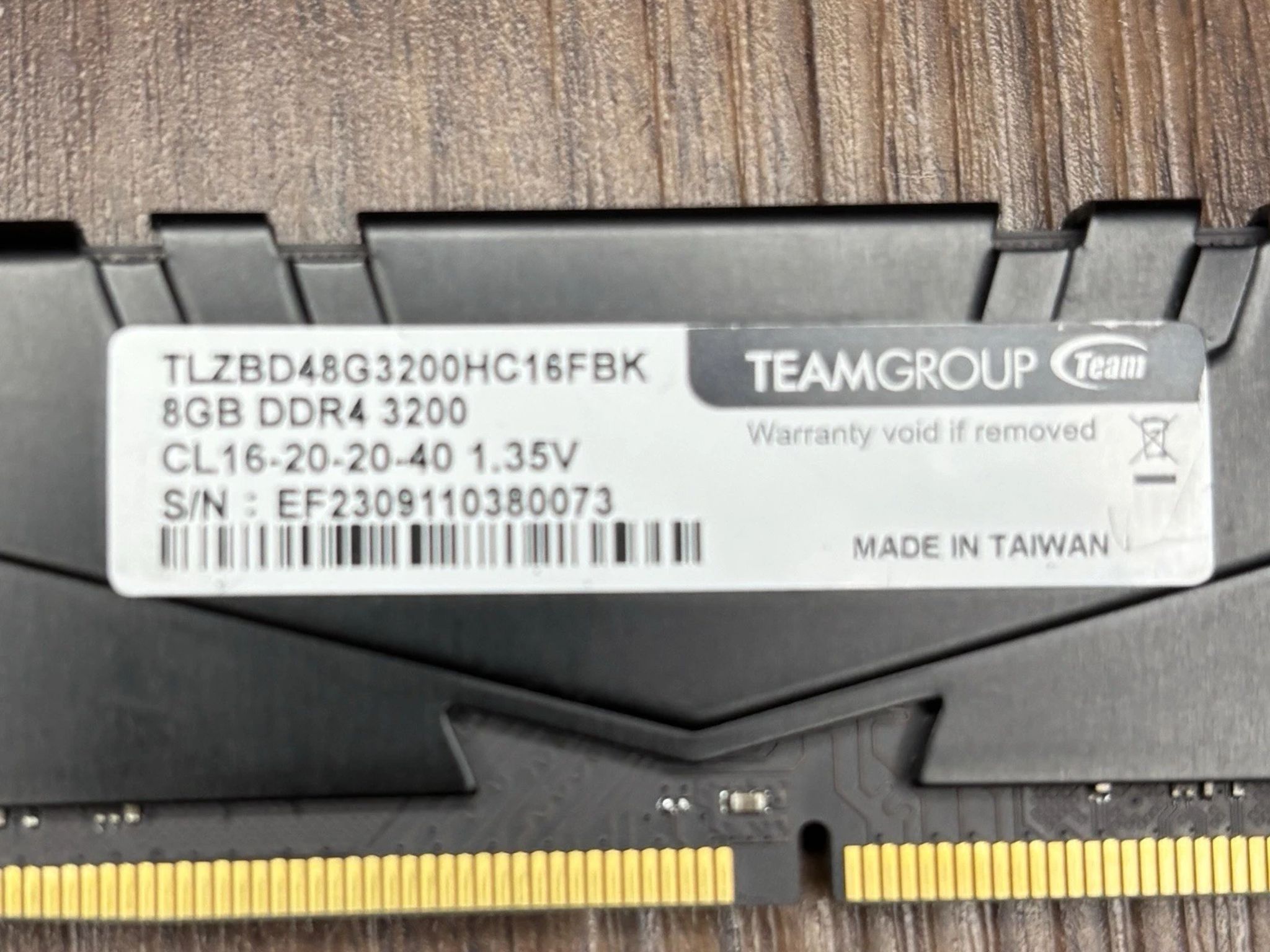 TeamGroup T-Force Vulcan Z 8GB (1x8GB) RAM DDR4 3200MHz TLZGD48G3200HC16FBK