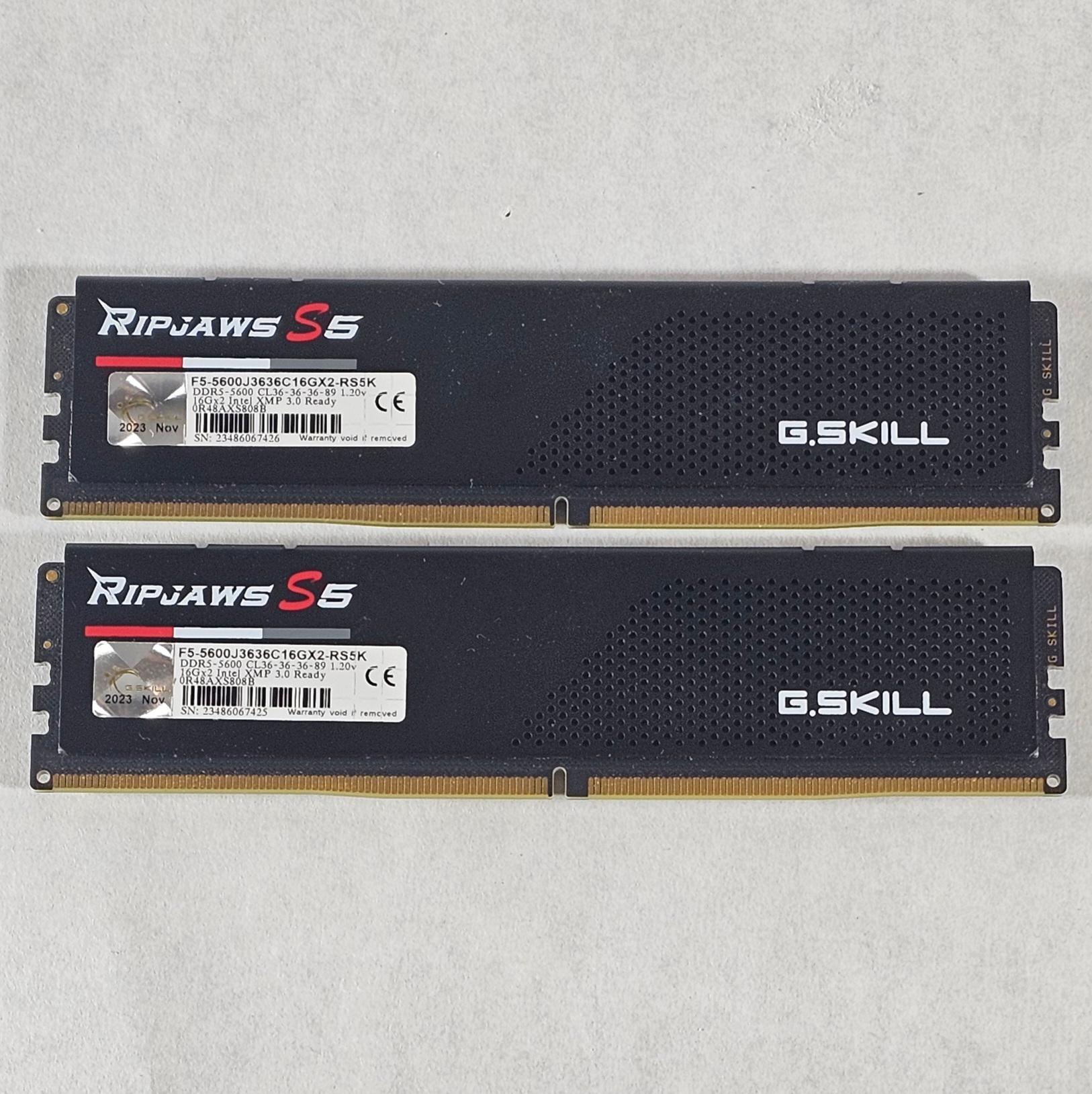 32GB DDR5 (2x16GB) CL36 5600MT/s G.Skill Ripjaws S5
