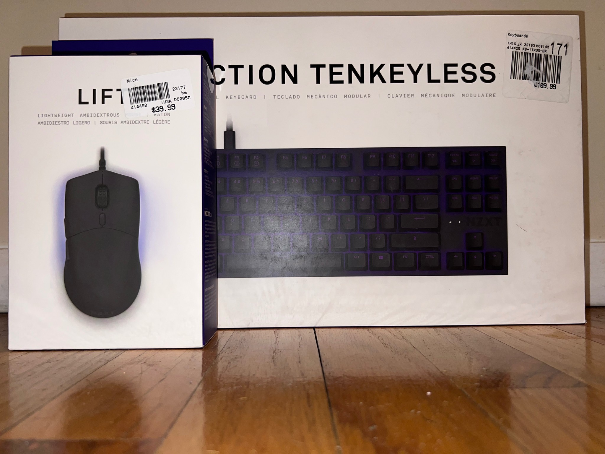 NZXT Tenkeyless Mechanical Keyboard/NZXT Lift Mouse (RGB) BUNDLE
