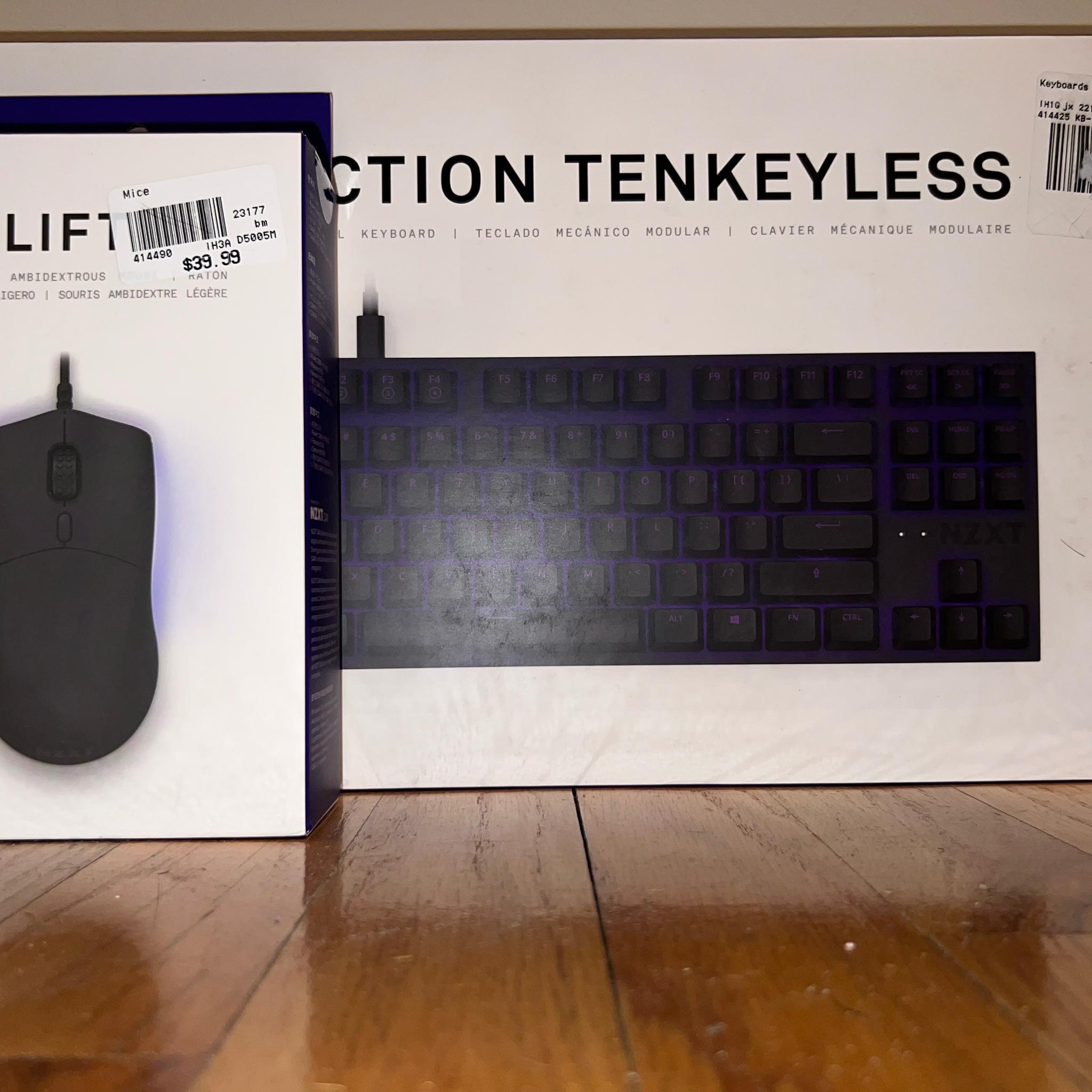 NZXT Tenkeyless Mechanical Keyboard/NZXT Lift Mouse (RGB) BUNDLE