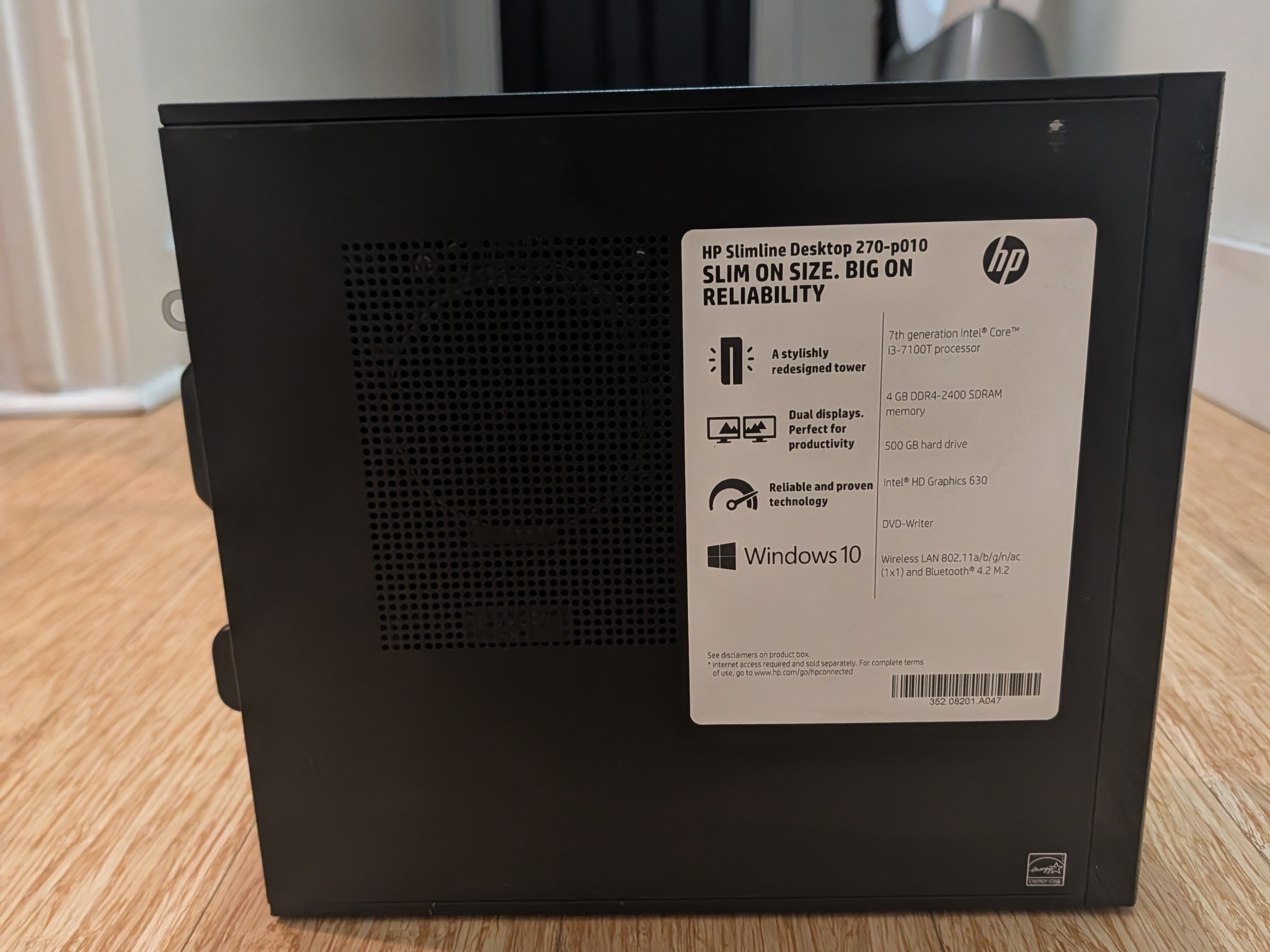 HP Slimline desktop PC | I3 7100T | 256GB NVME | 4GB DDR4 |