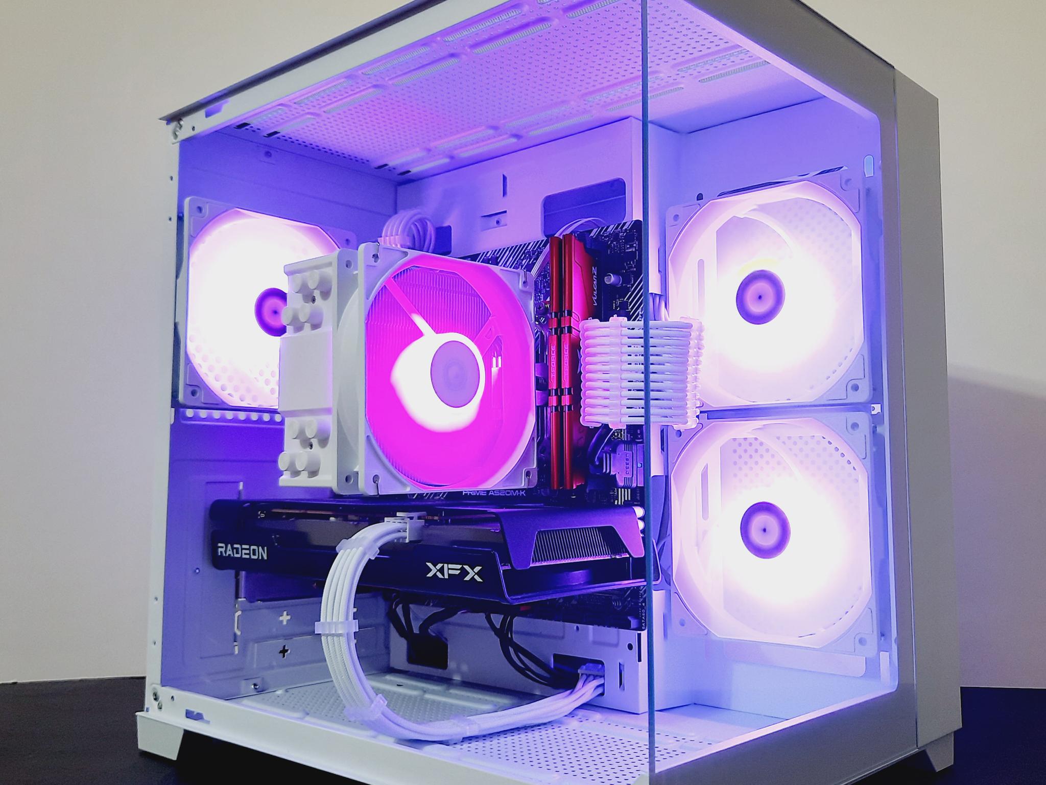 ❄️White Gaming PC w RGB - Ryzen 5 4500 ● 16GB RAM ● 1TB SSD - RX 6600 8GB ● Great Value 1080p