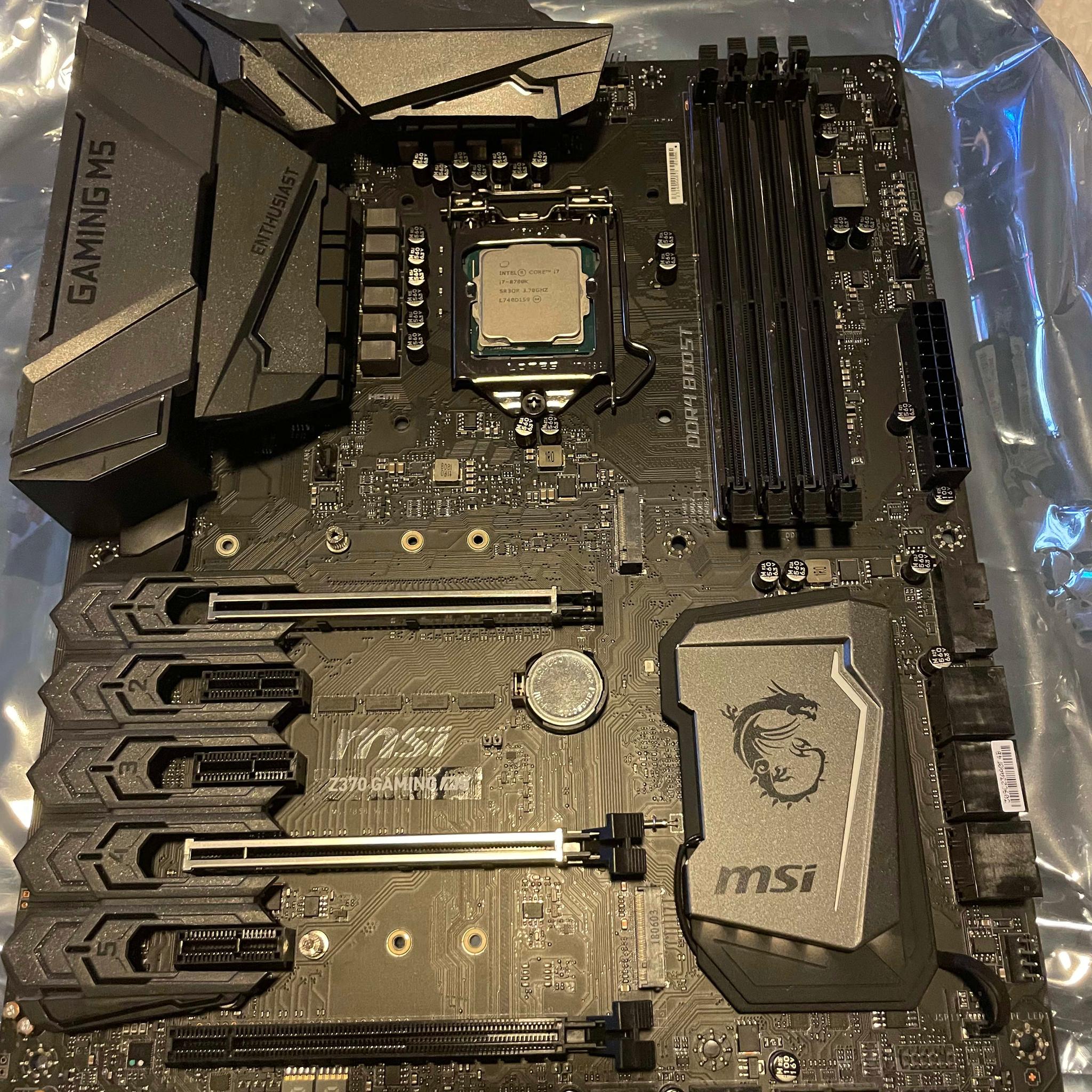 Intel Core i7 8700k with MSI Gaming M5 Z370 Motherboard Combo Sale