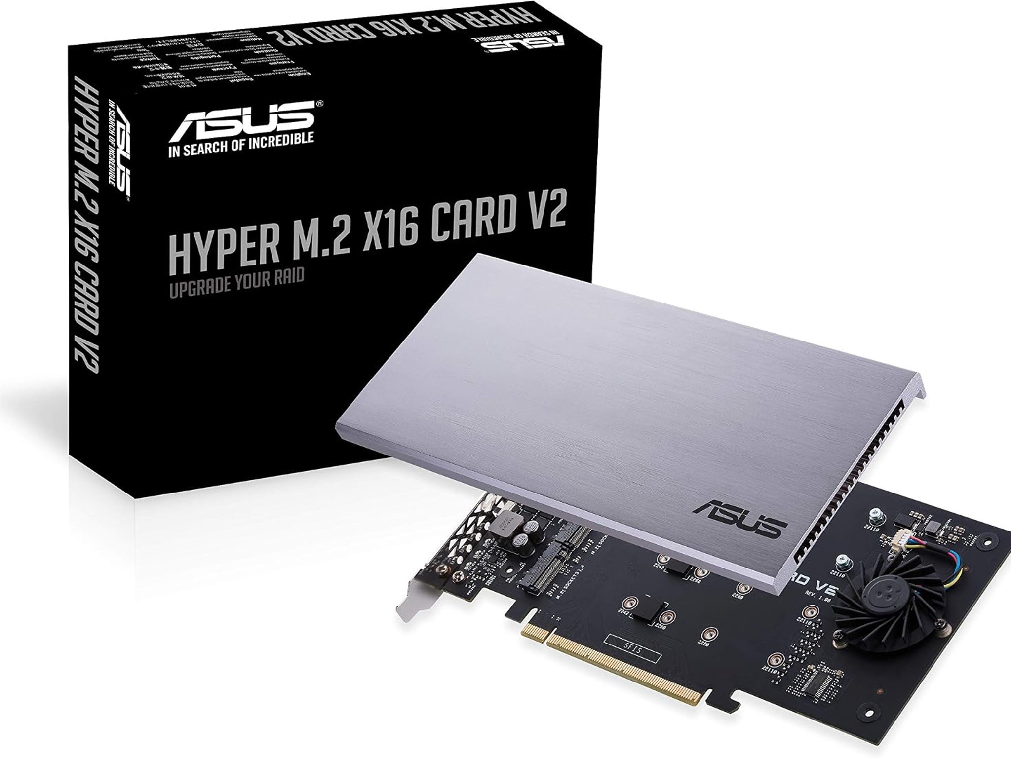 ASUS Hyper M.2 X16 PCIe 3.0 X4 Expansion V2 Supports 4 NVMe M.2 Intel VROC AMD Ryzen Threadripper