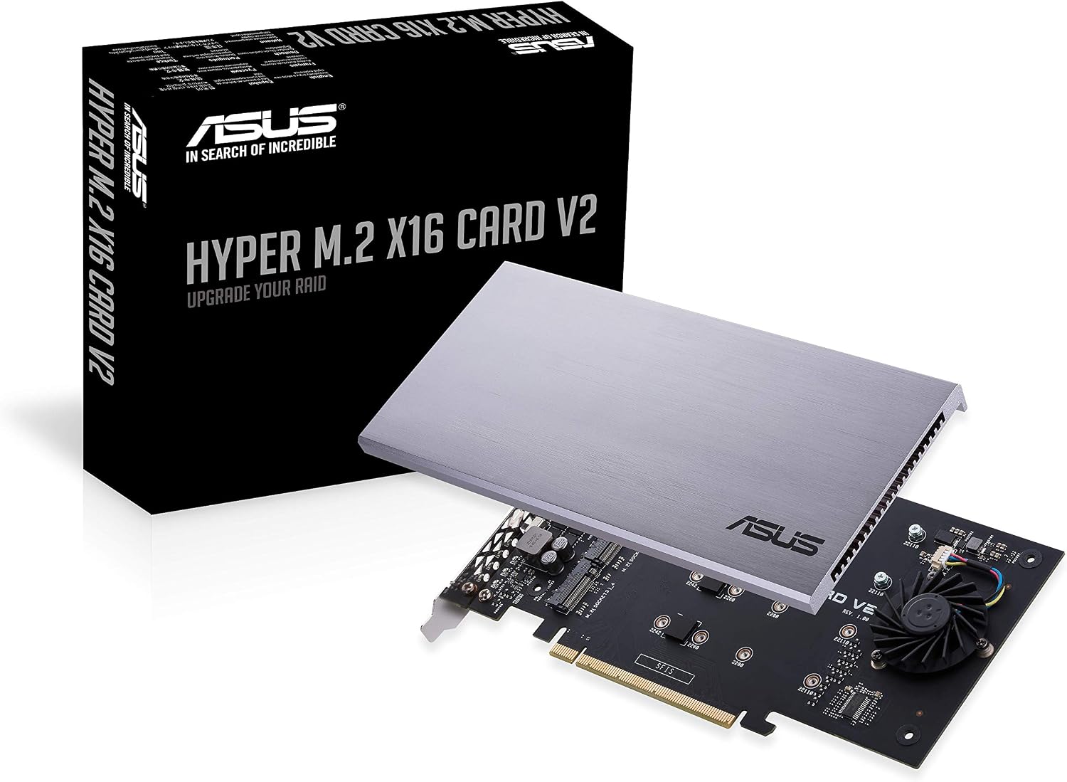 ASUS Hyper M.2 X16 PCIe 3.0 X4 Expansion V2 Supports 4 NVMe M.2 Intel VROC AMD Ryzen Threadripper