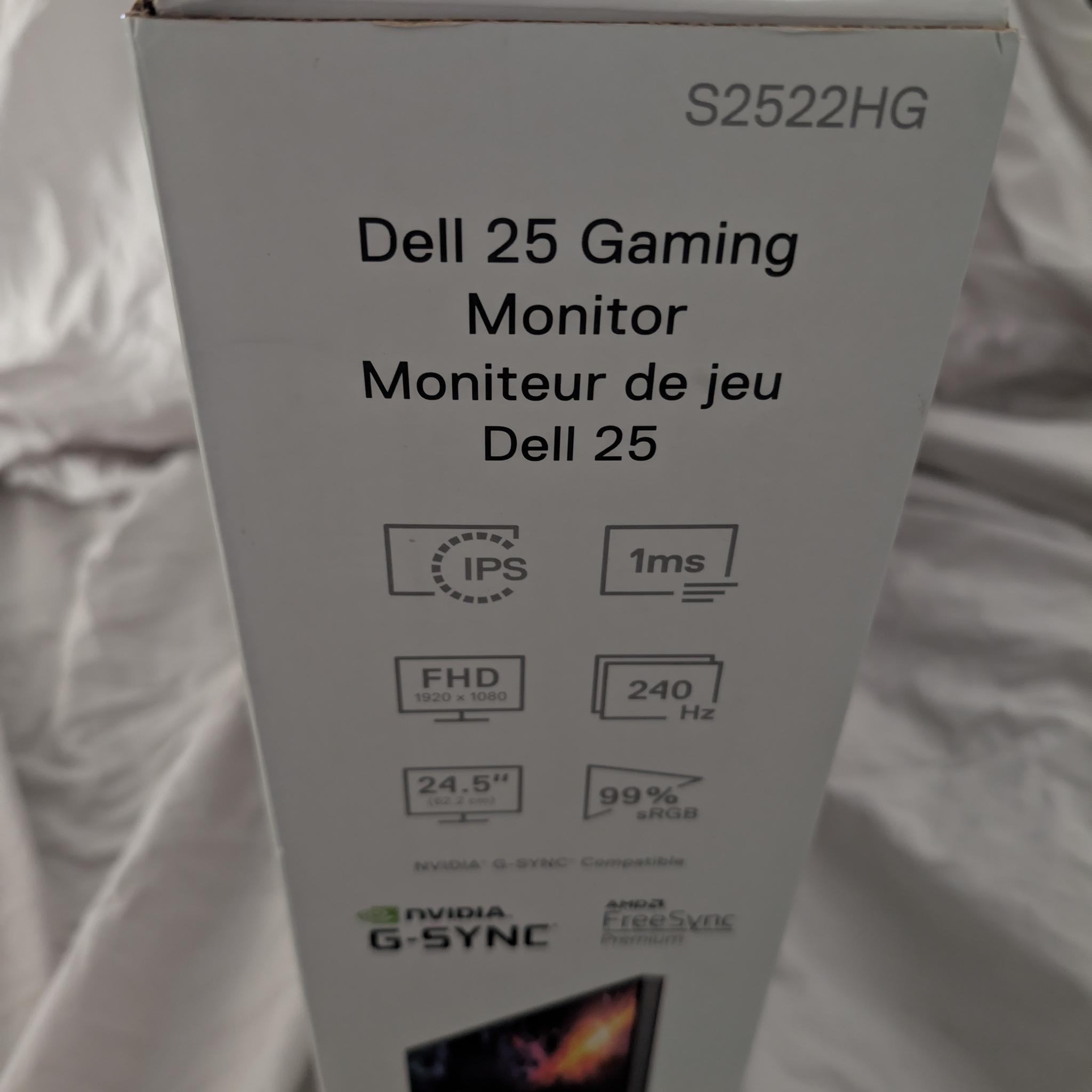 Dell S2522HG 24.5" IPS LED 240Hz FHD 1080p Gaming Monitor G-Sync FreeSync HDMI DisplayPort