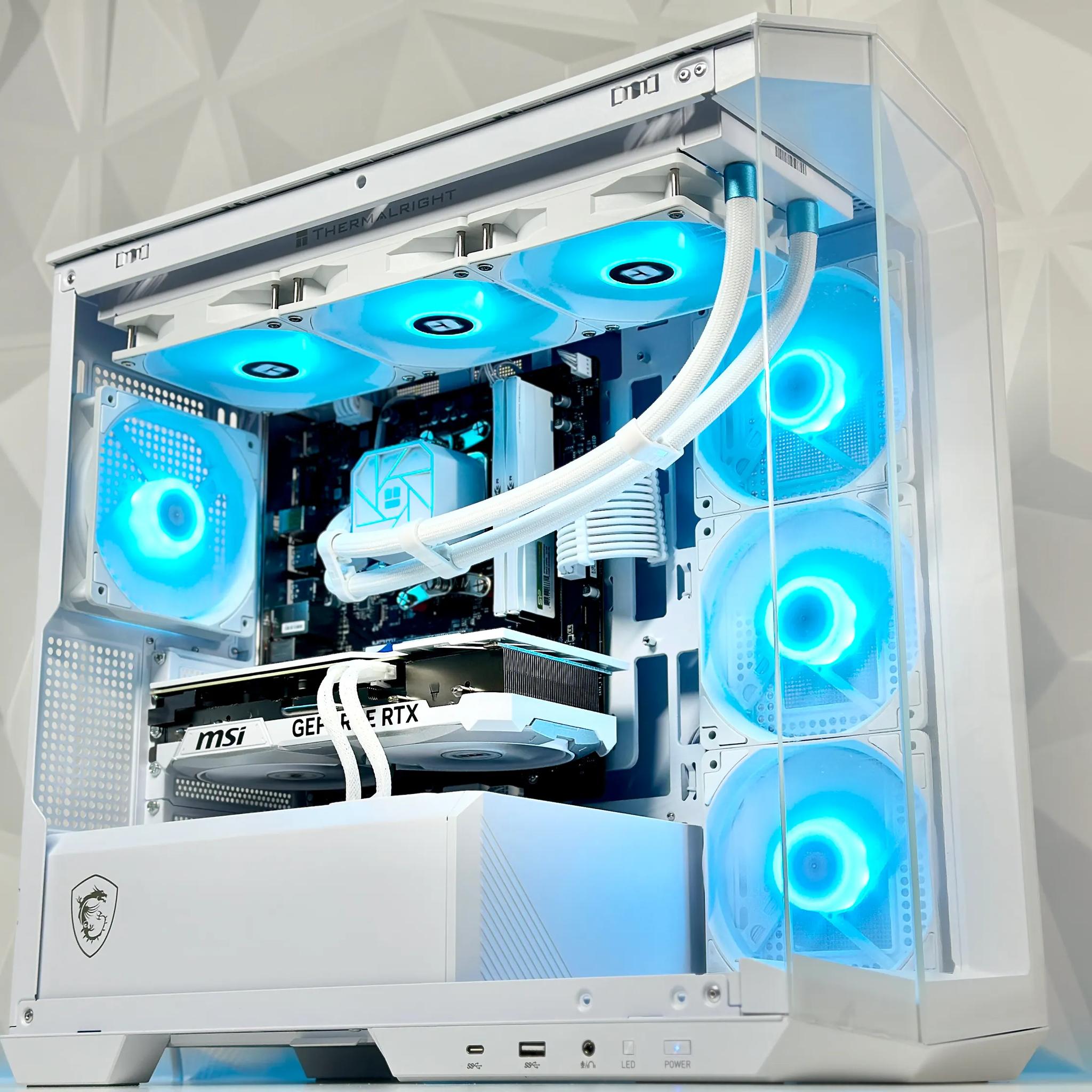 🌨️⛄90° N||Liquid Cooled Gaming PC🌨️Nvidia RTX 4070 Ti 12GB🌨️AMD Ryzen 5 7600🌨️32GB DDR5🌨️1TB NVME