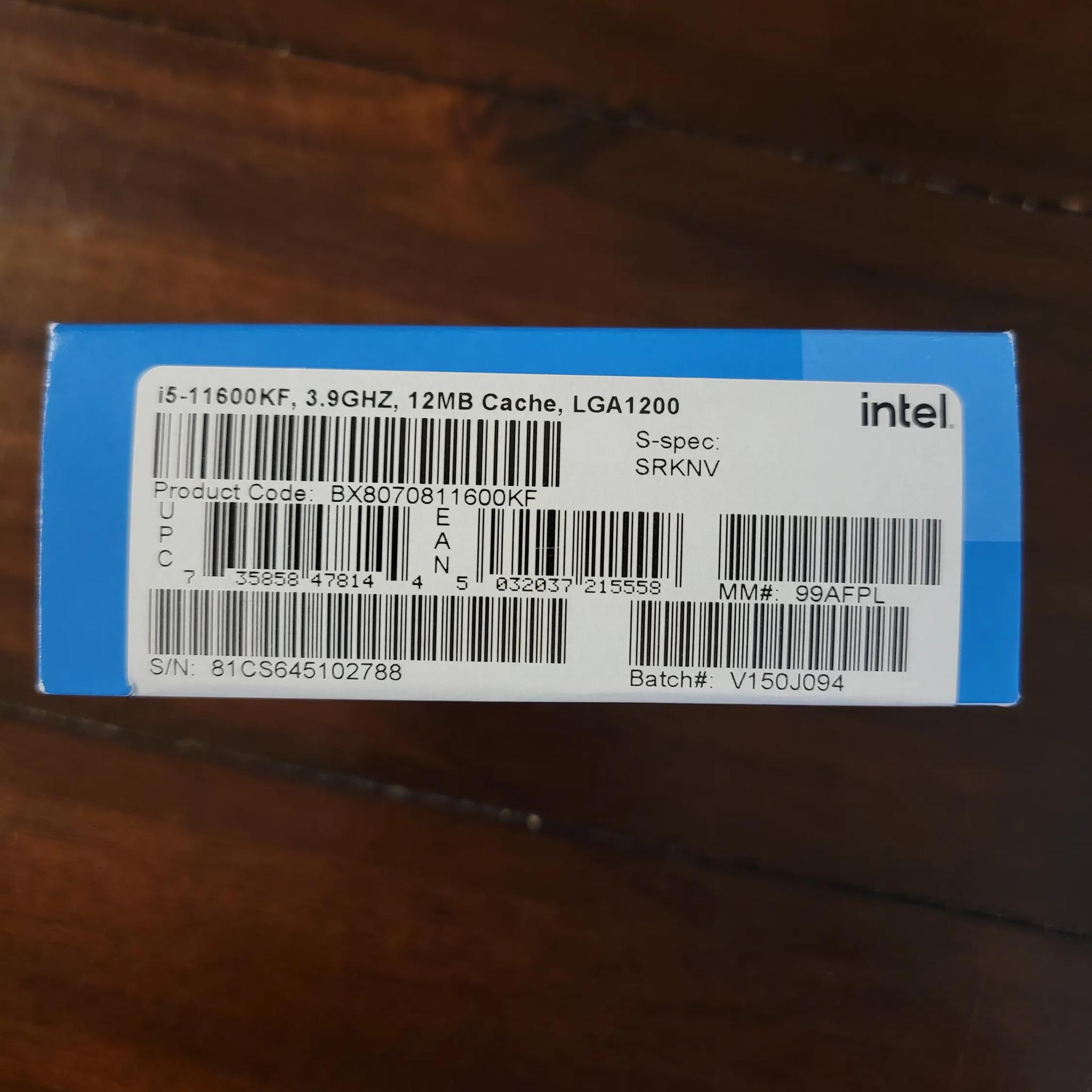 Intel Core i5-11600KF - Core i5 11th Gen Rocket Lake 6-Core 3.9 GHz LGA 1200