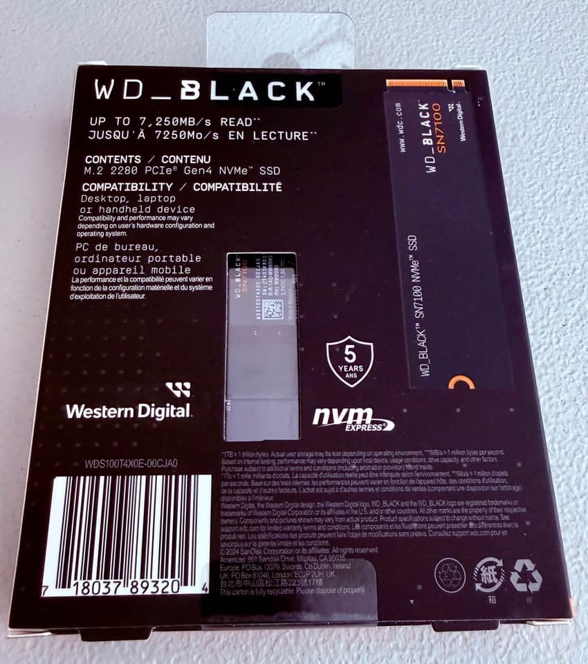 WD BLACK | SN7100 | 1TB Internal SSD | Gen 4 x4 NVMe
