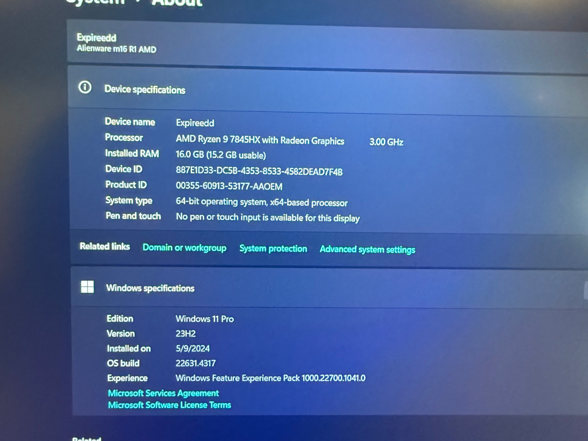 Alienware m16 QHD+ 1440p 240hz 4080 gaming laptop