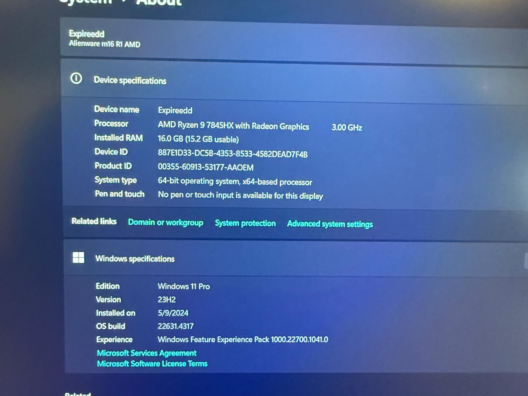 Alienware m16 QHD+ 1440p 240hz 4080 gaming laptop