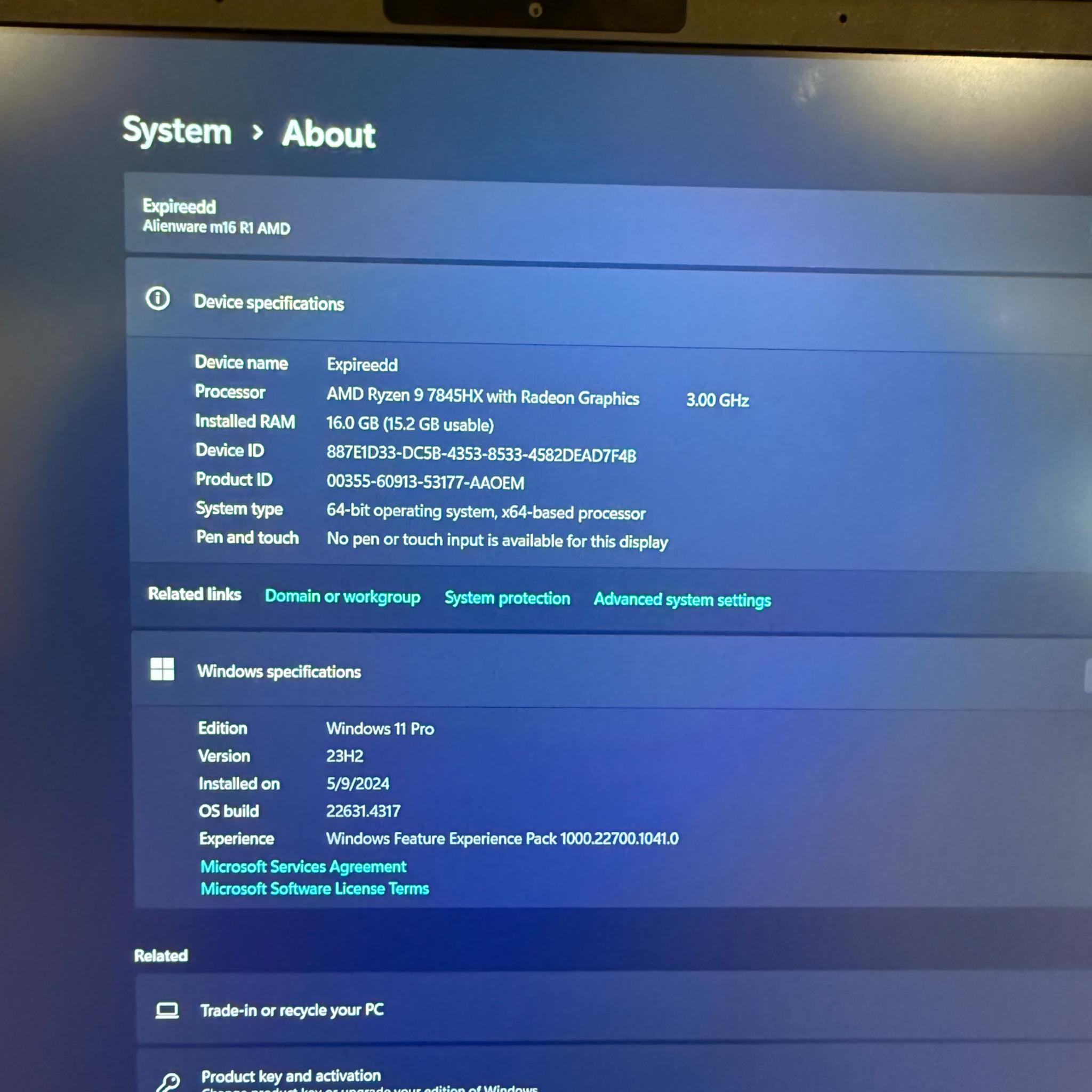 Alienware m16 QHD+ 1440p 240hz 4080 gaming laptop