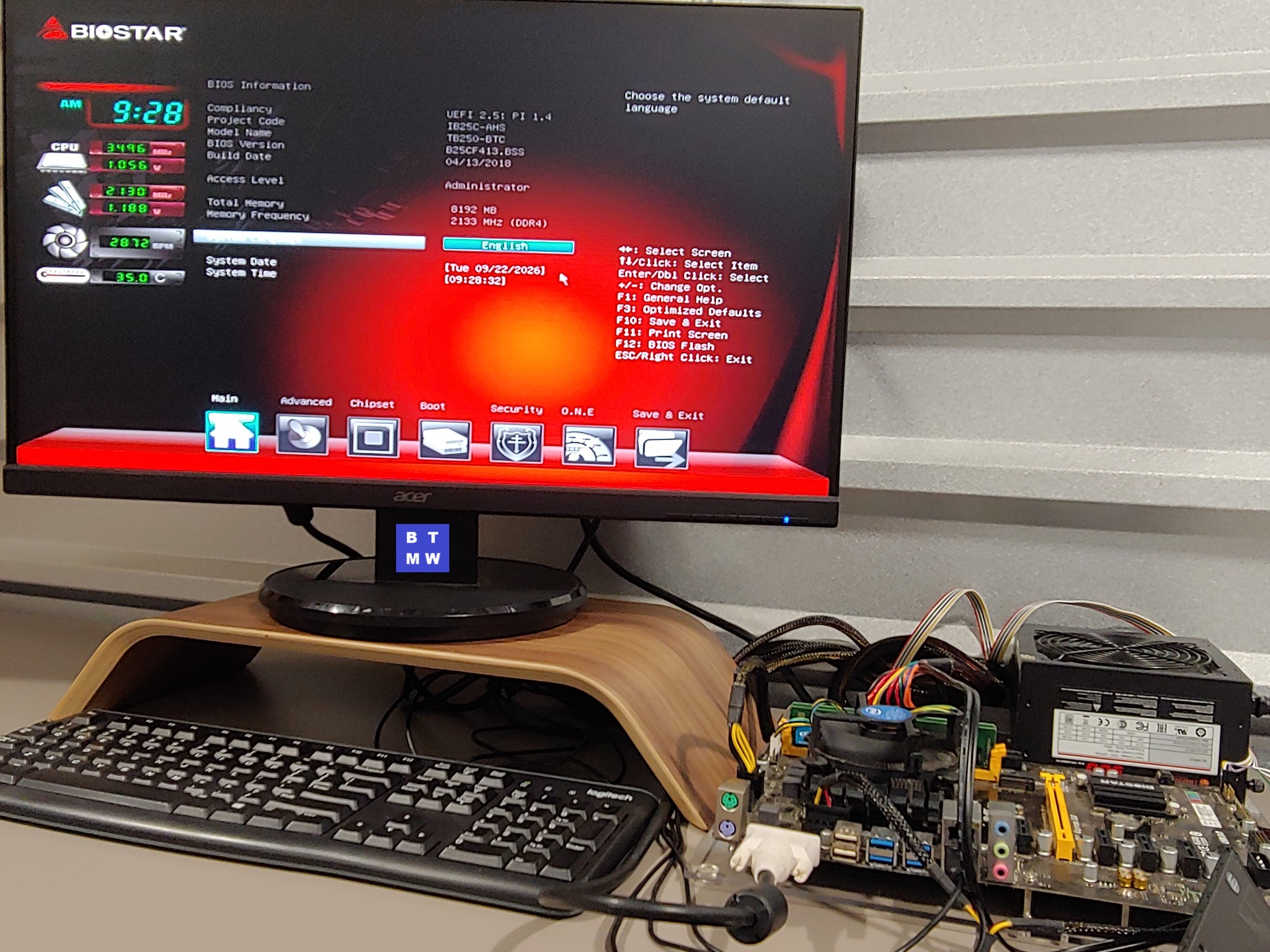 BIOSTAR TB250-BTC + Pentium G4560 + 8GB DDR4 – Tested Working – Box