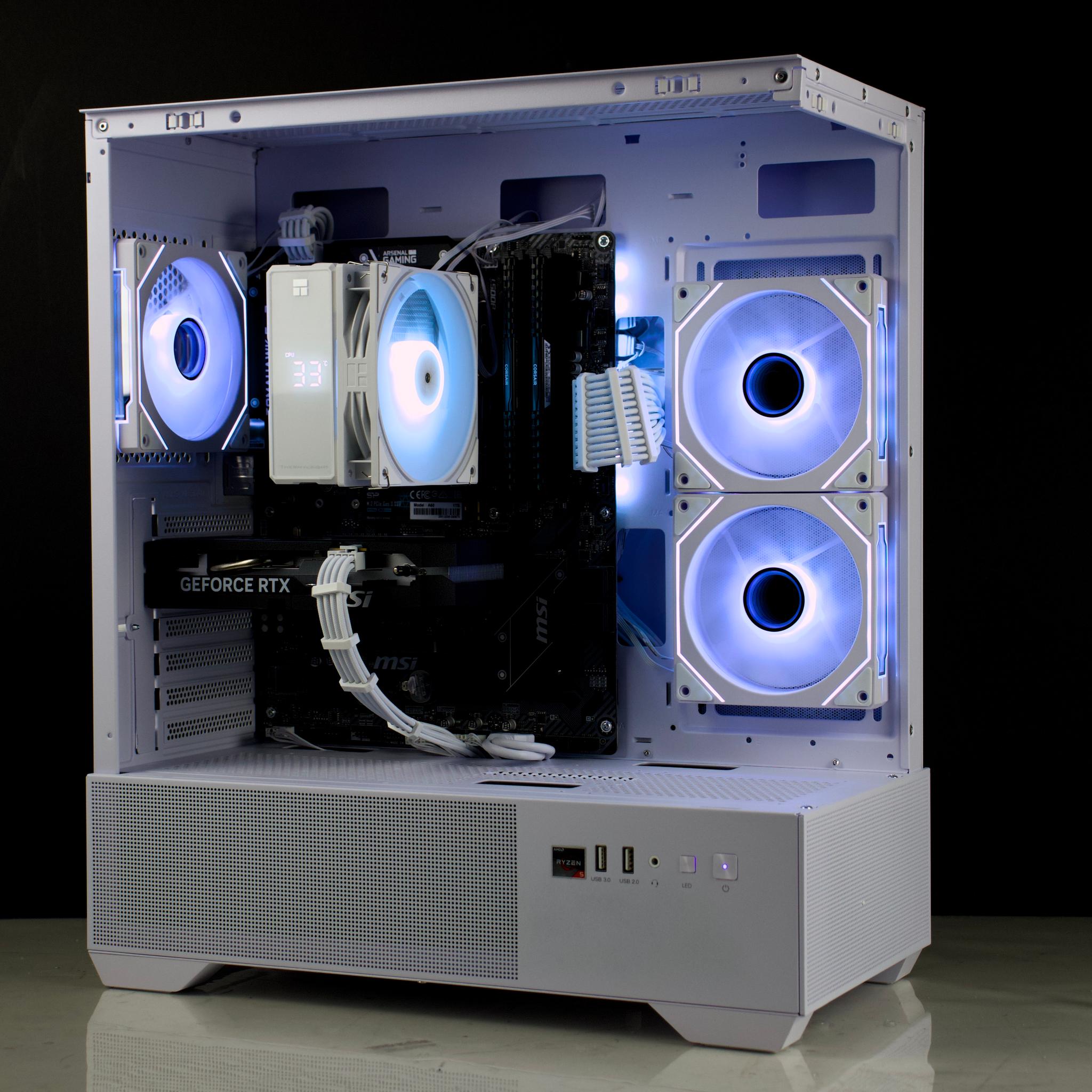 ⚪🔵  Gaming PC - RTX 5060 - Ryzen 5 5600XT - 32GB Ram - 1TB NVMe SSD - Digital Display 🔵⚪