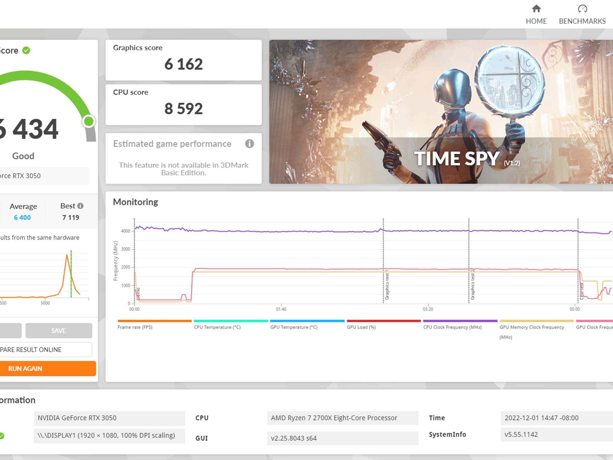 Ryzen 7 2700x RTX 3050 gaming pc