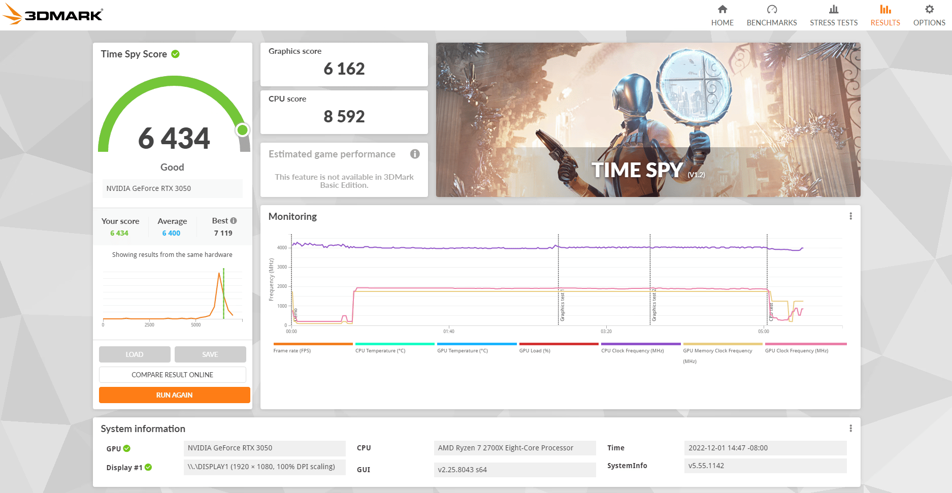 Ryzen 7 2700x RTX 3050 gaming pc