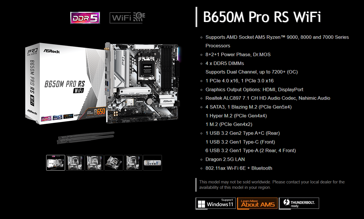 Asrock B650M RS PRO WIFI AM5