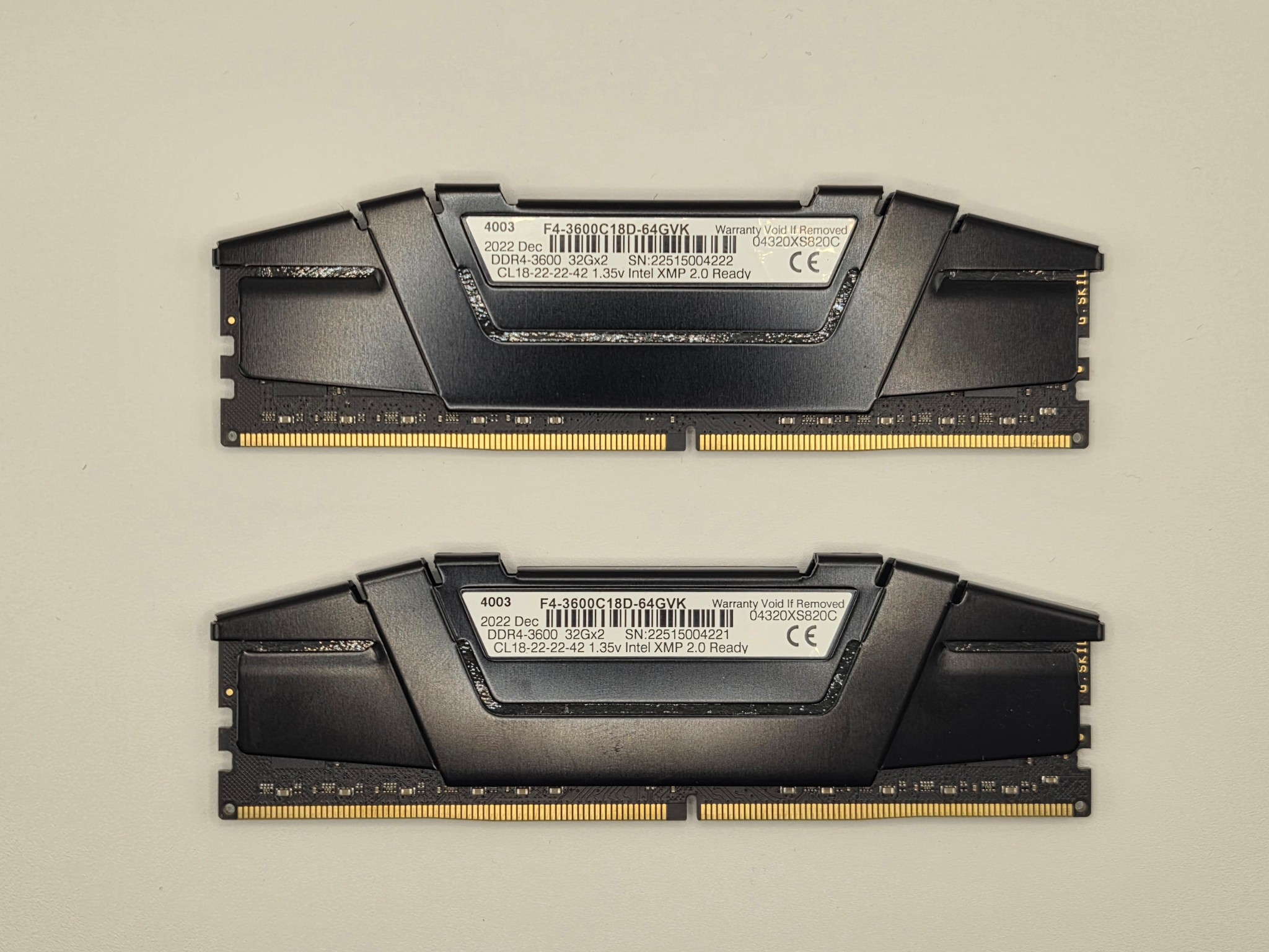 G.Skill RipjawsV CL18 DDR4-3600 64gb (32GBx2)