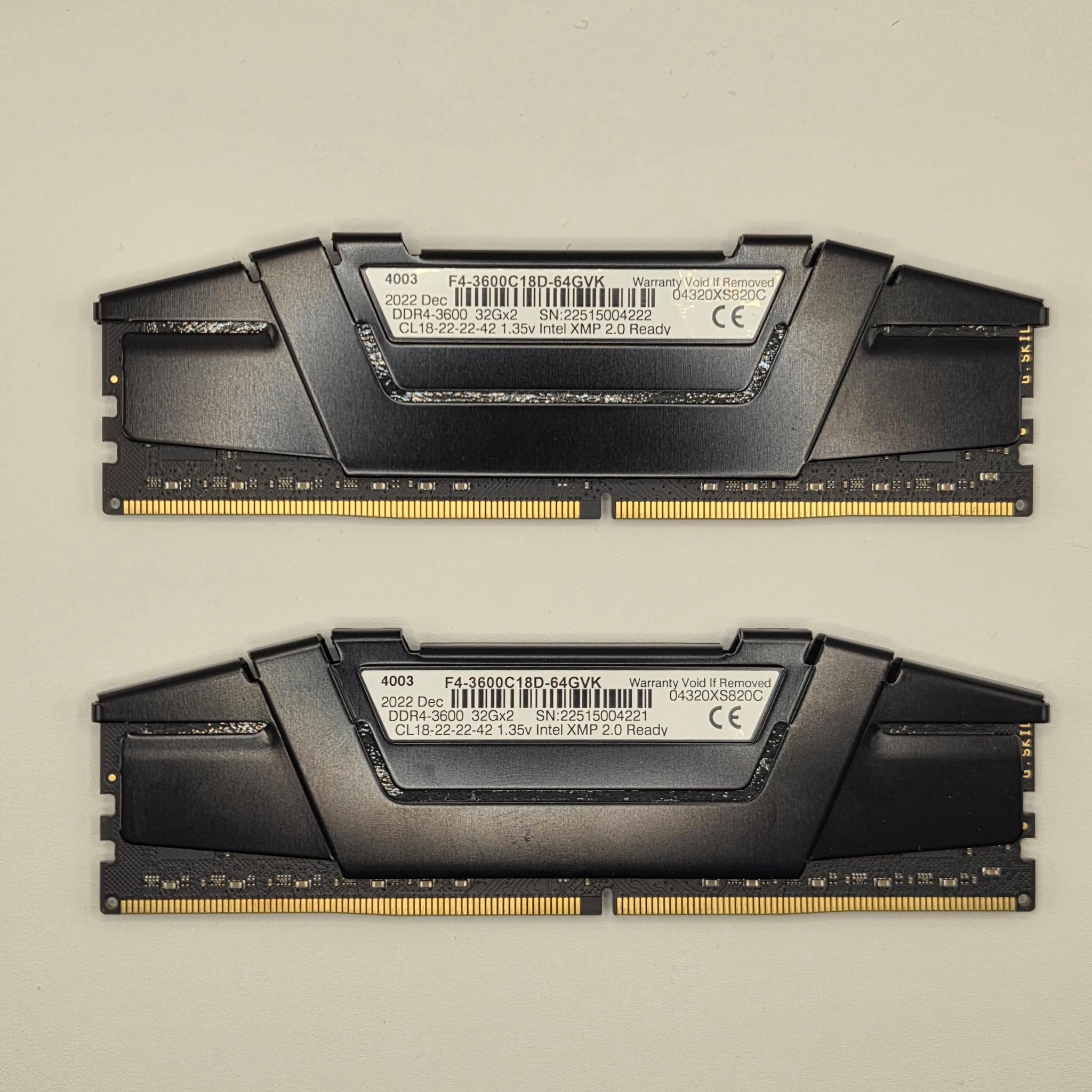 G.Skill RipjawsV CL18 DDR4-3600 64gb (32GBx2)