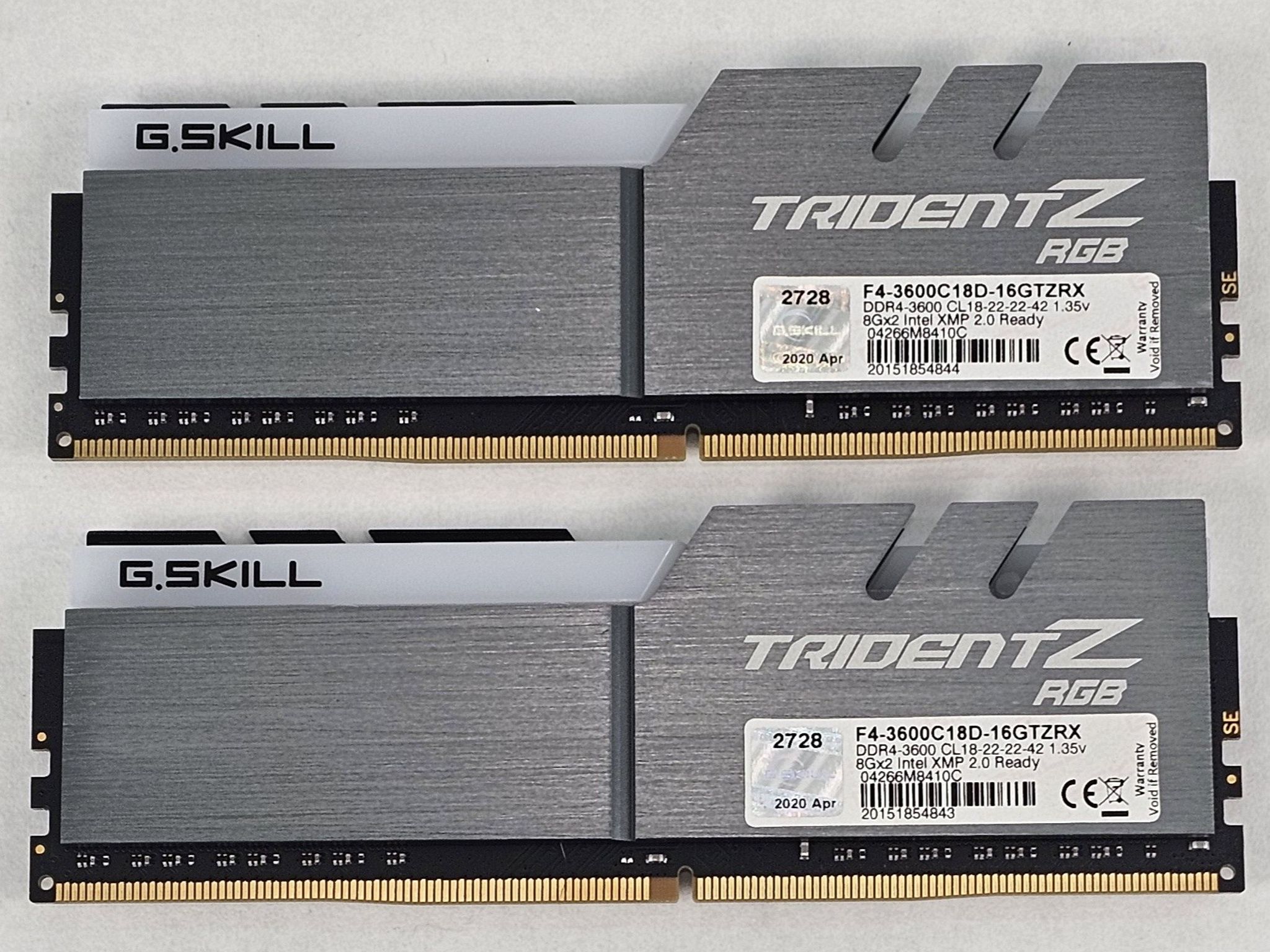 16GB DDR4 (2x8GB) CL18 3600MT/s G.Skill Trident Z RGB