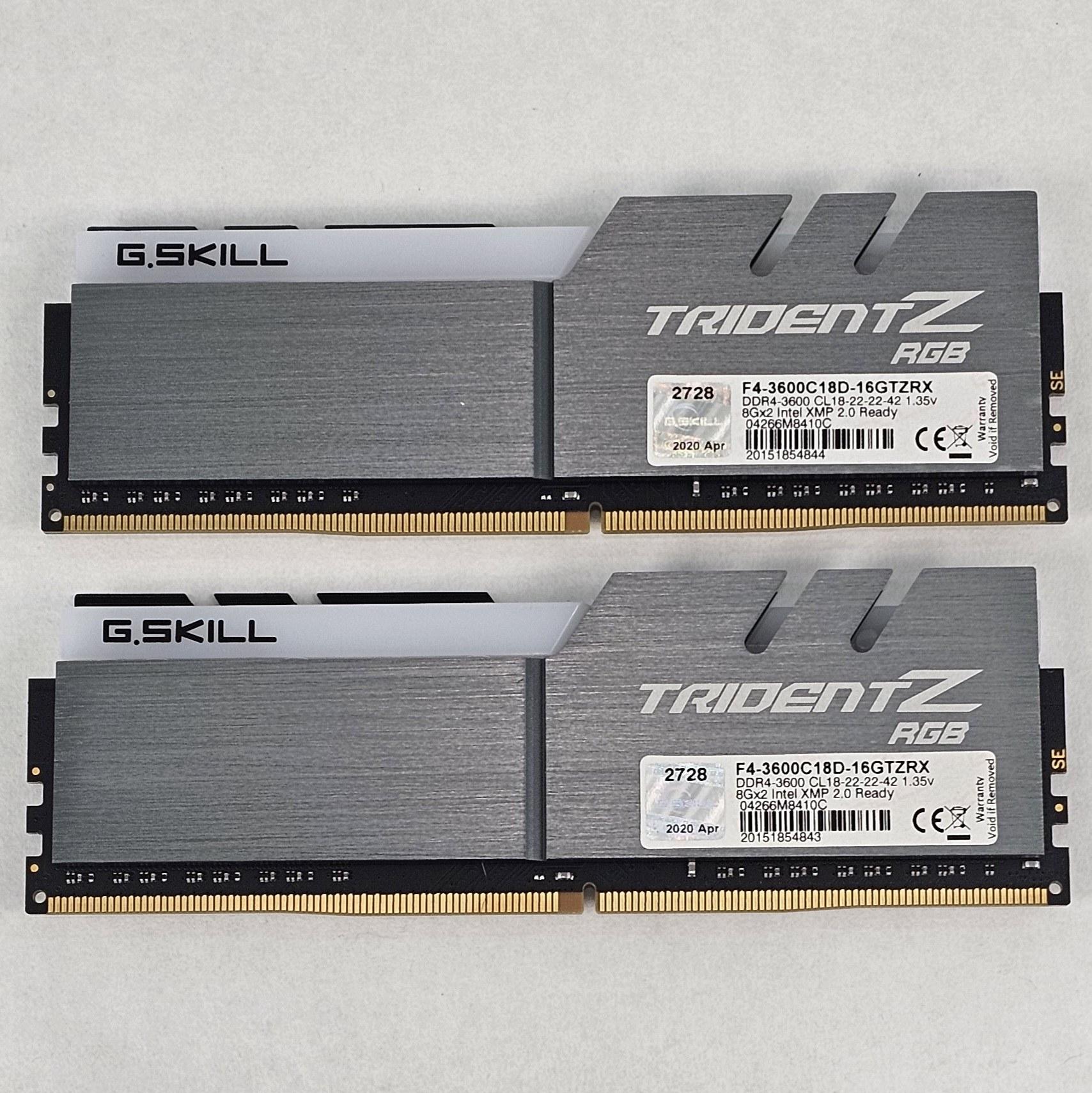 16GB DDR4 (2x8GB) CL18 3600MT/s G.Skill Trident Z RGB