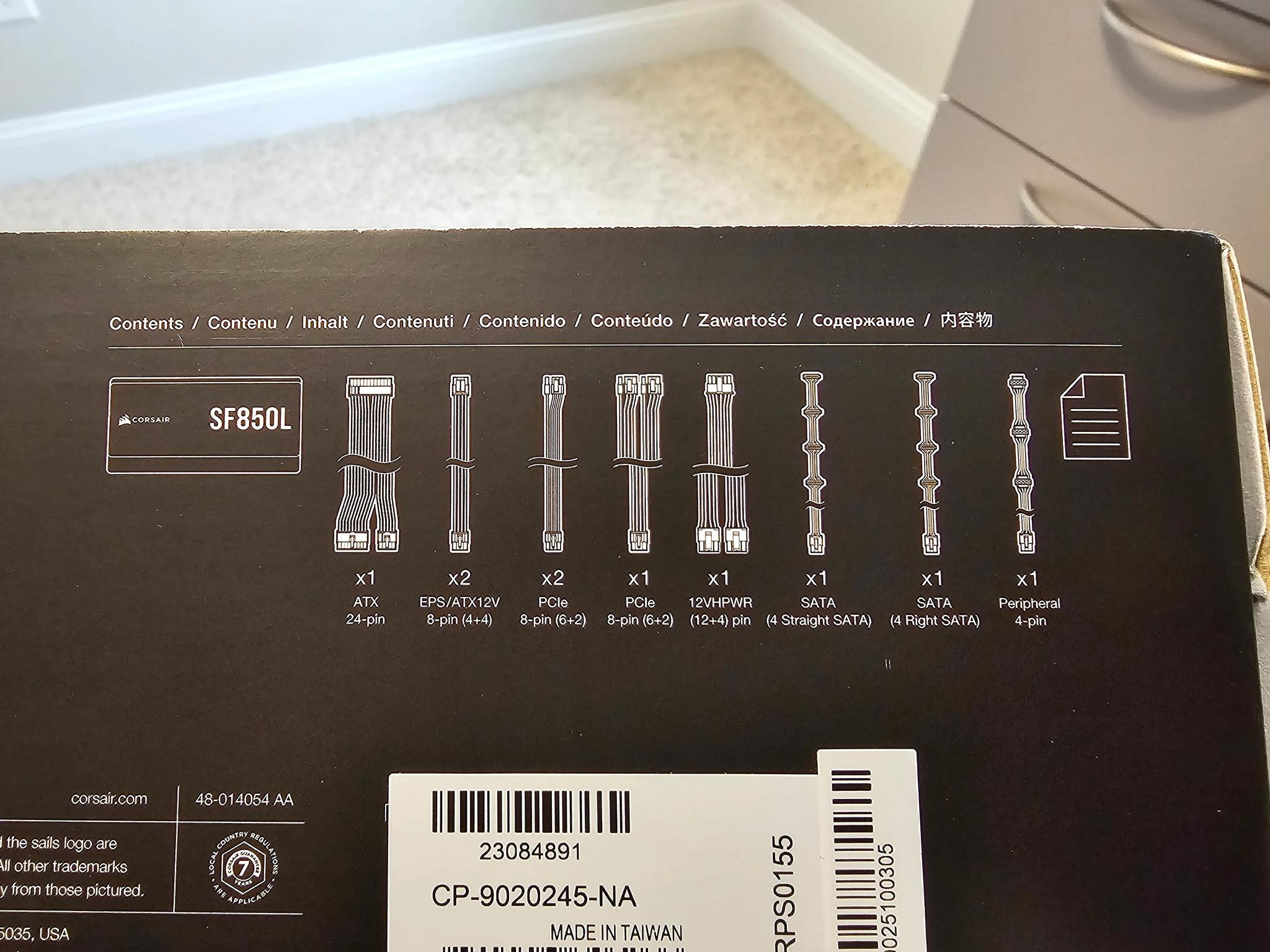 Corsair SF850L PSU, Black, lightly used, great condition