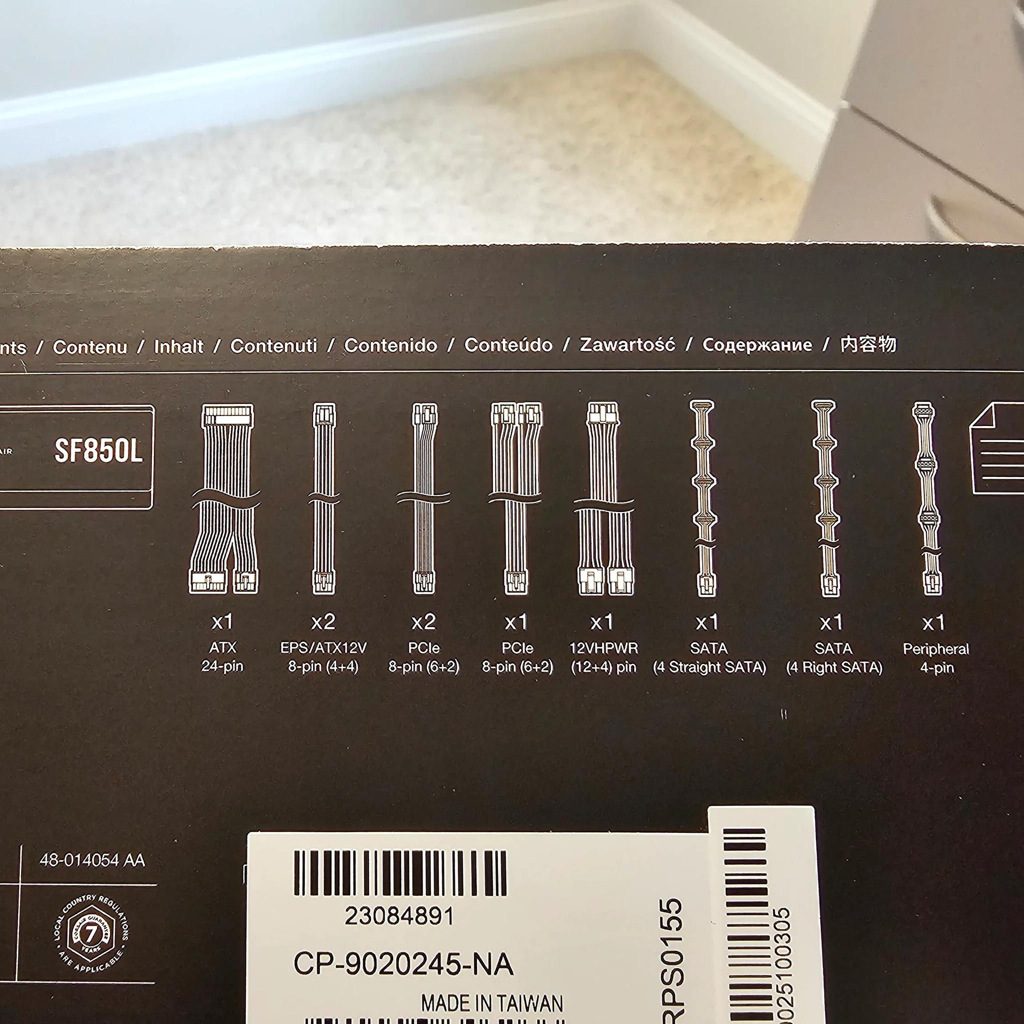 Corsair SF850L PSU, Black, lightly used, great condition