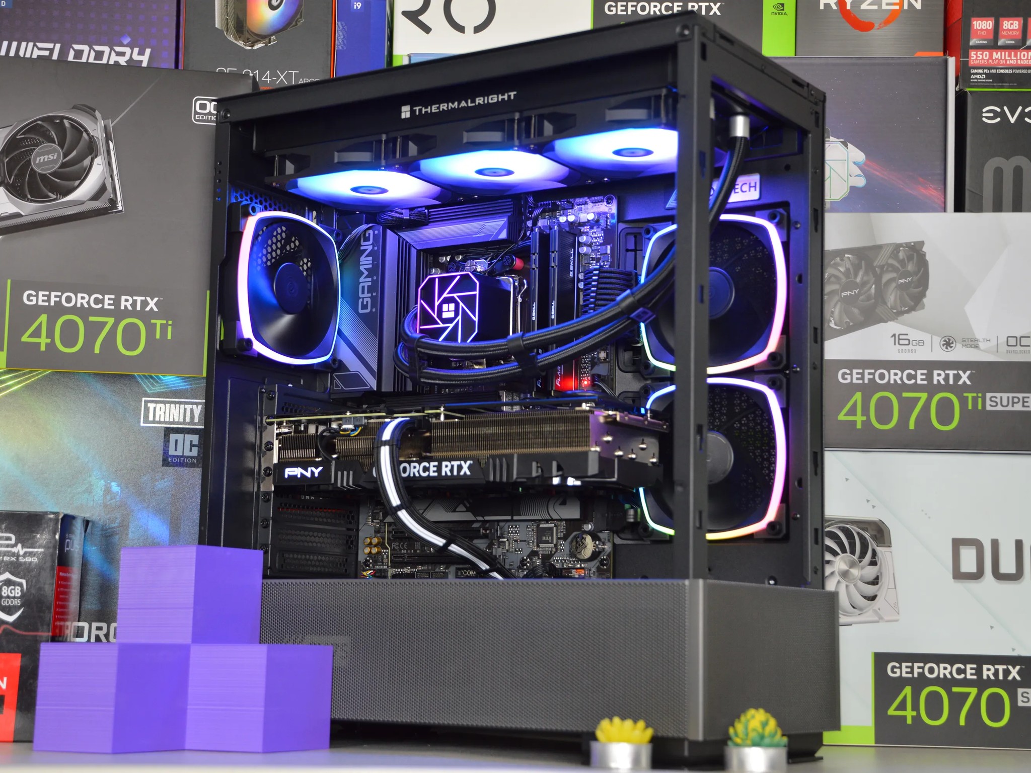 ⚡🌌| RTX 4070 Ti SUPER 16GB| Ryzen 7 7700X | 32GB DDR5 RAM | 1TB + 4TB GEN 4 SSD | Electric Vortex |