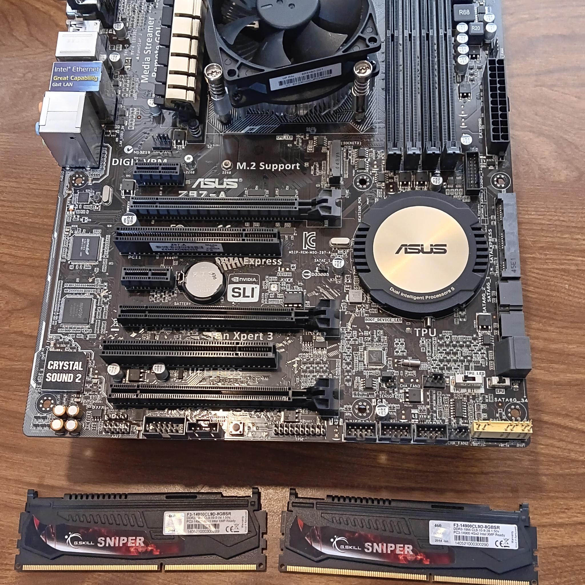 ASUS Z97-A/Intel Core i5-4670K 3.4GHz/8GB G-Skill DDR3 1866 RAM/Cooler