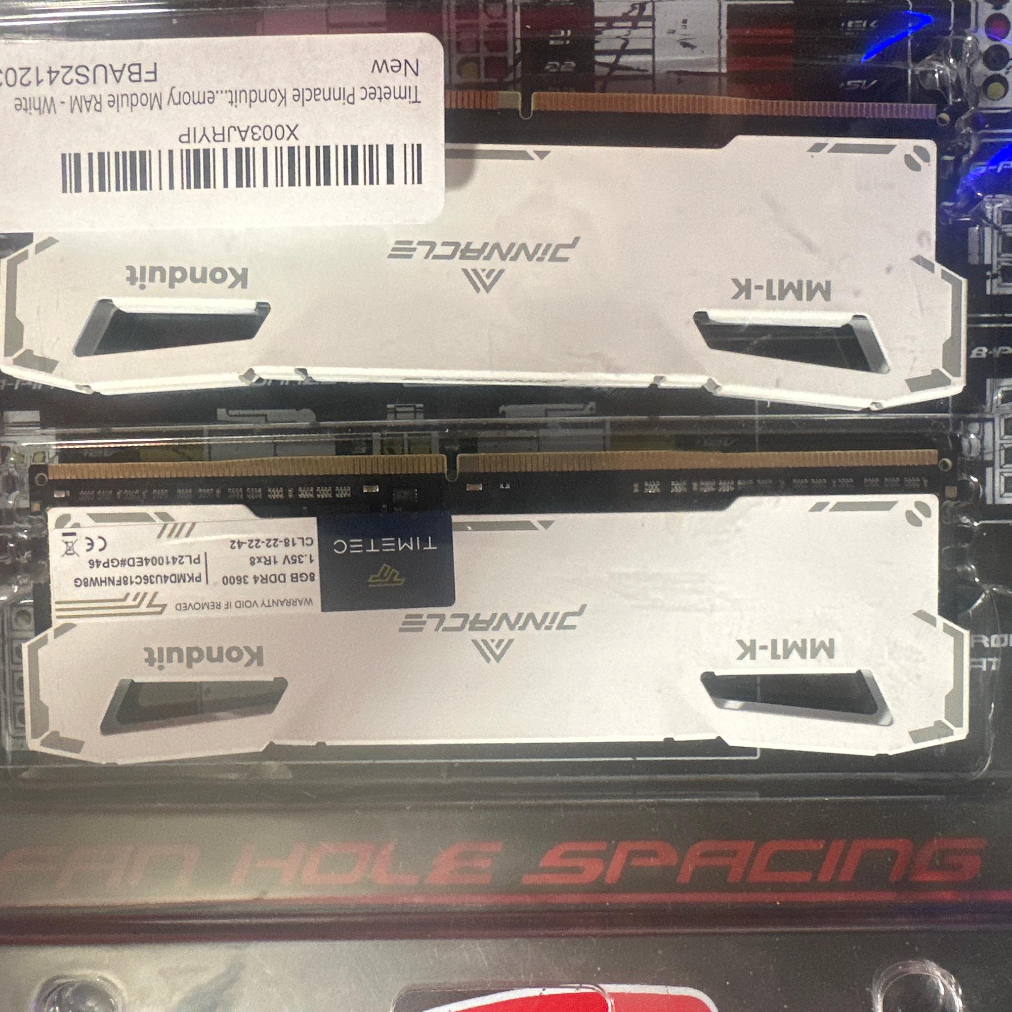 White Timetec Pinnacle DDR4 Ram