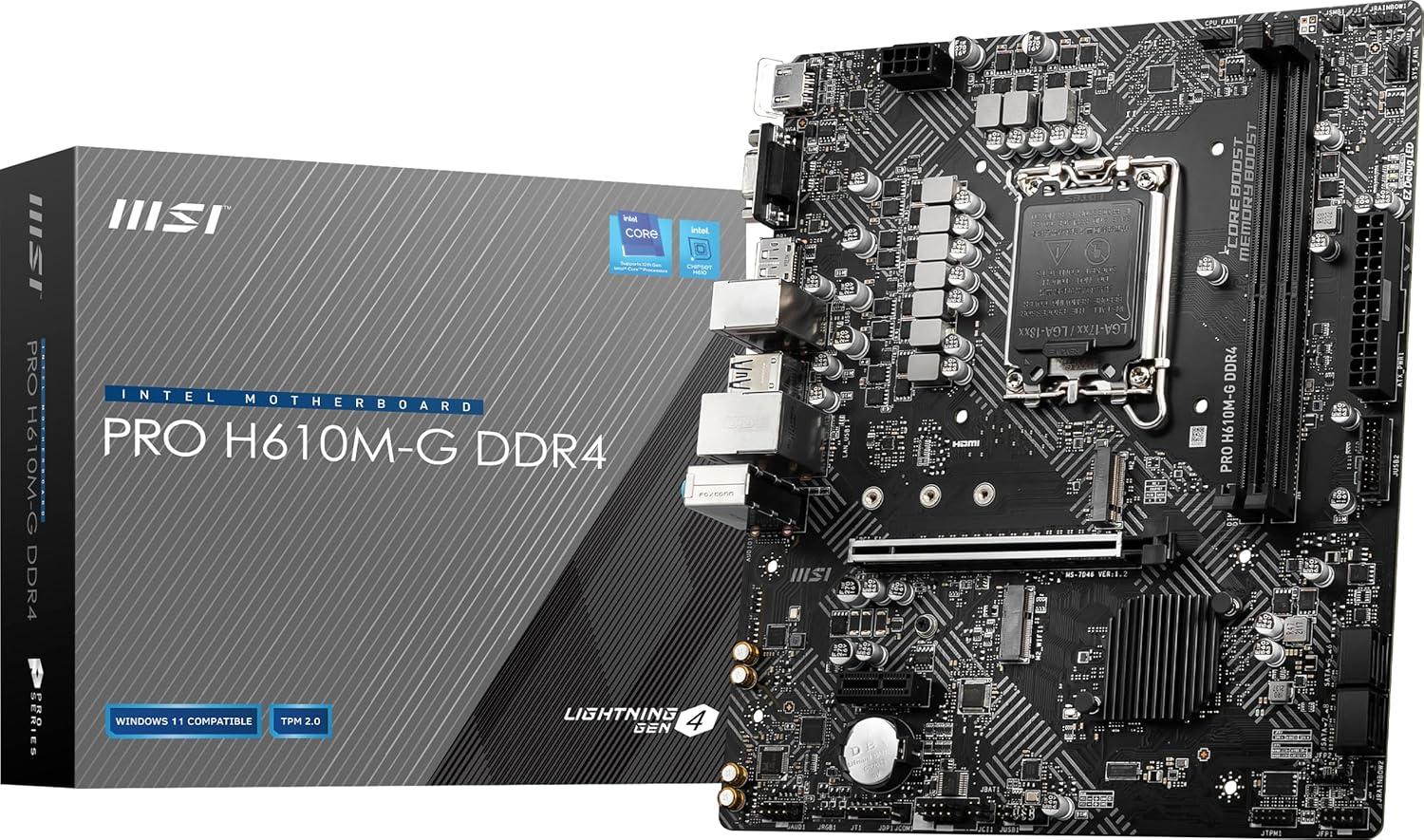 MSI PRO H610M-G DDR4 Motherboard