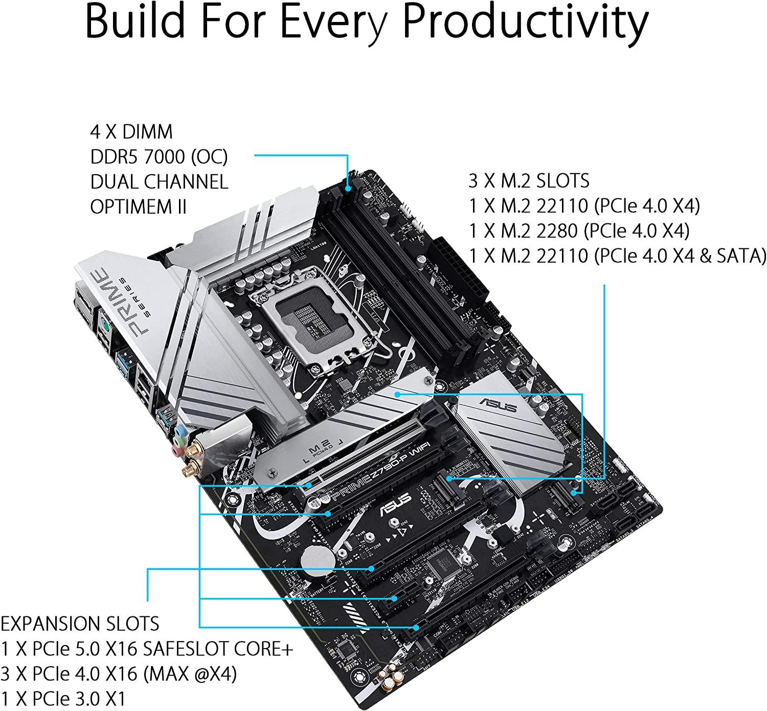 ASUS PRIME Z790-P WIFI Intel LGA 1700 Z790 ATX M.2 Desktop Motherboard A