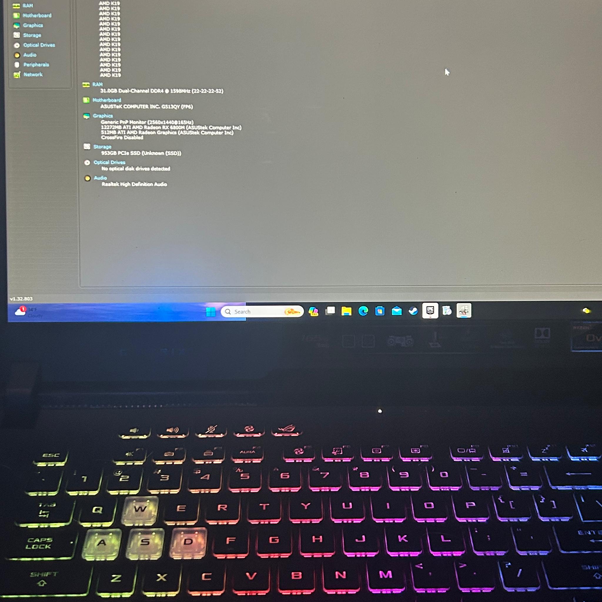 Asus G15 laptop Ryzen 9 + 3080 equivalent GPU