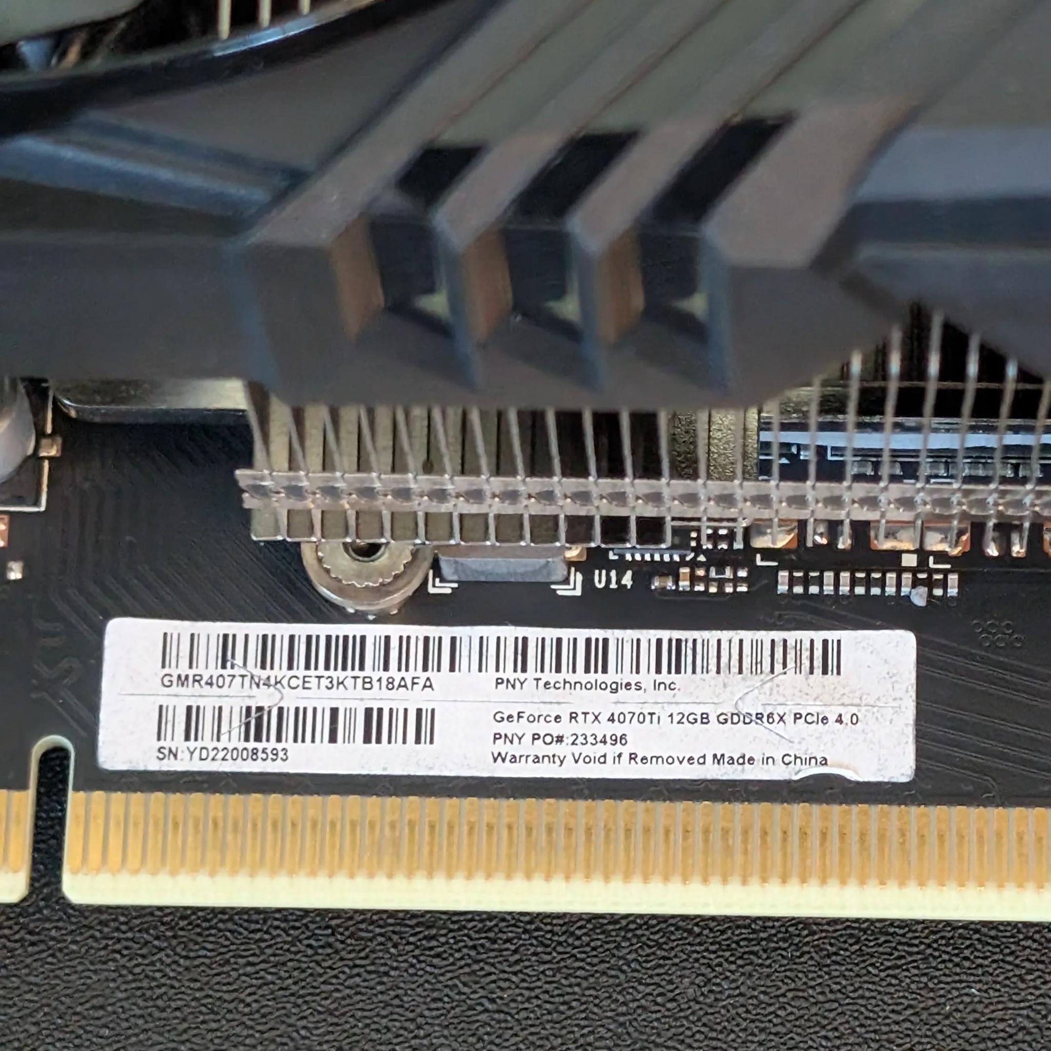 PNY GeForce RTX™ 4070 Ti 12GB VERTO™ Graphics Card