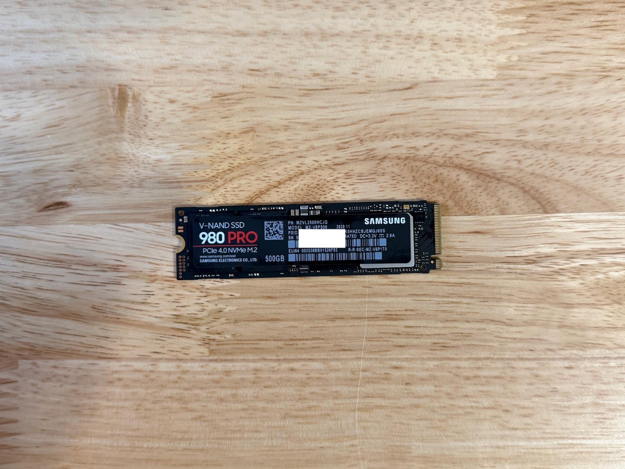 Samsung 980 Pro 500 GB M.2-2280, PCIe 4.0 X4 NVME