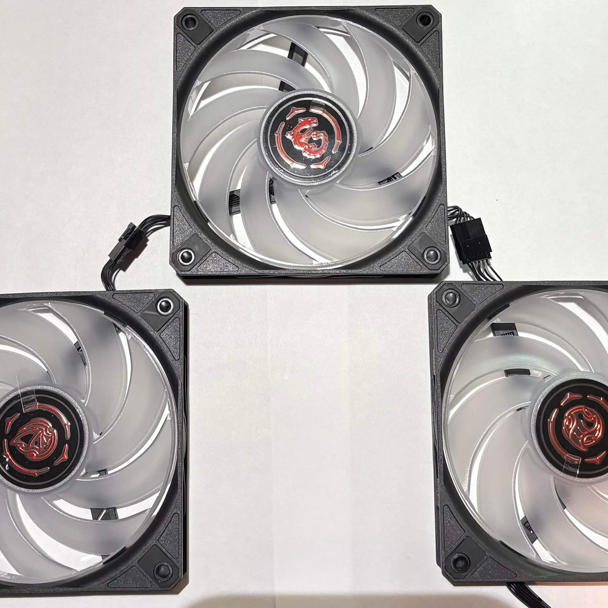 MSI 120mm ARGB PWM Case Fans 3-Pack – Daisy Chain – Tested Working